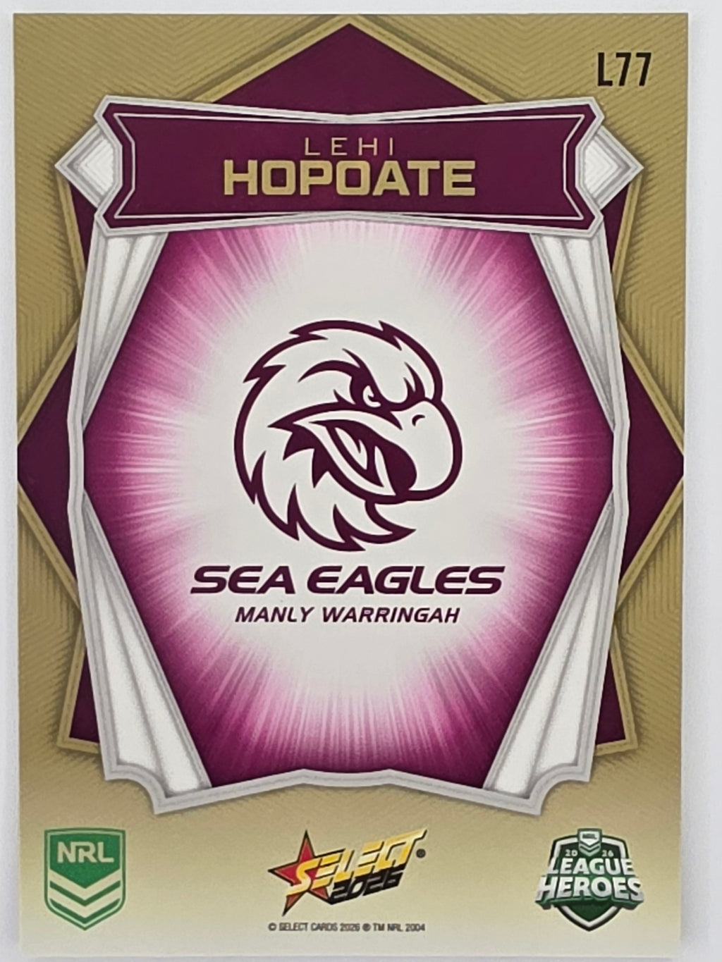 NRL 2026 League Heroes | Luminous | #L77 | Lehi Hopoate | Manly Sea Eagles