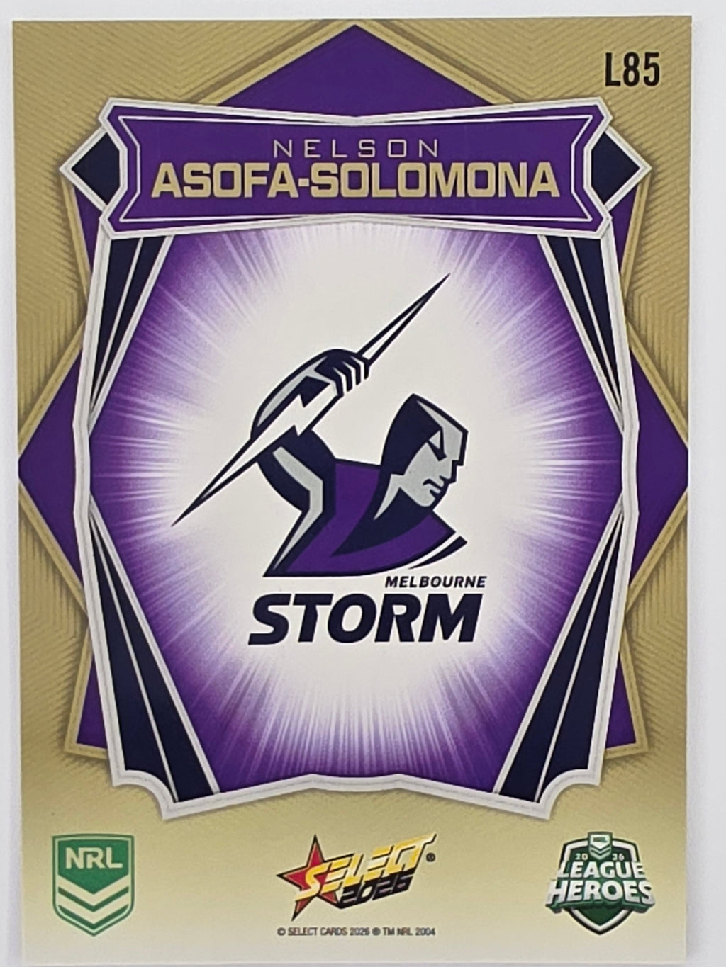 NRL 2026 League Heroes | Luminous | #L85 | Nelson Asofa-Solomona | Melbourne Storm