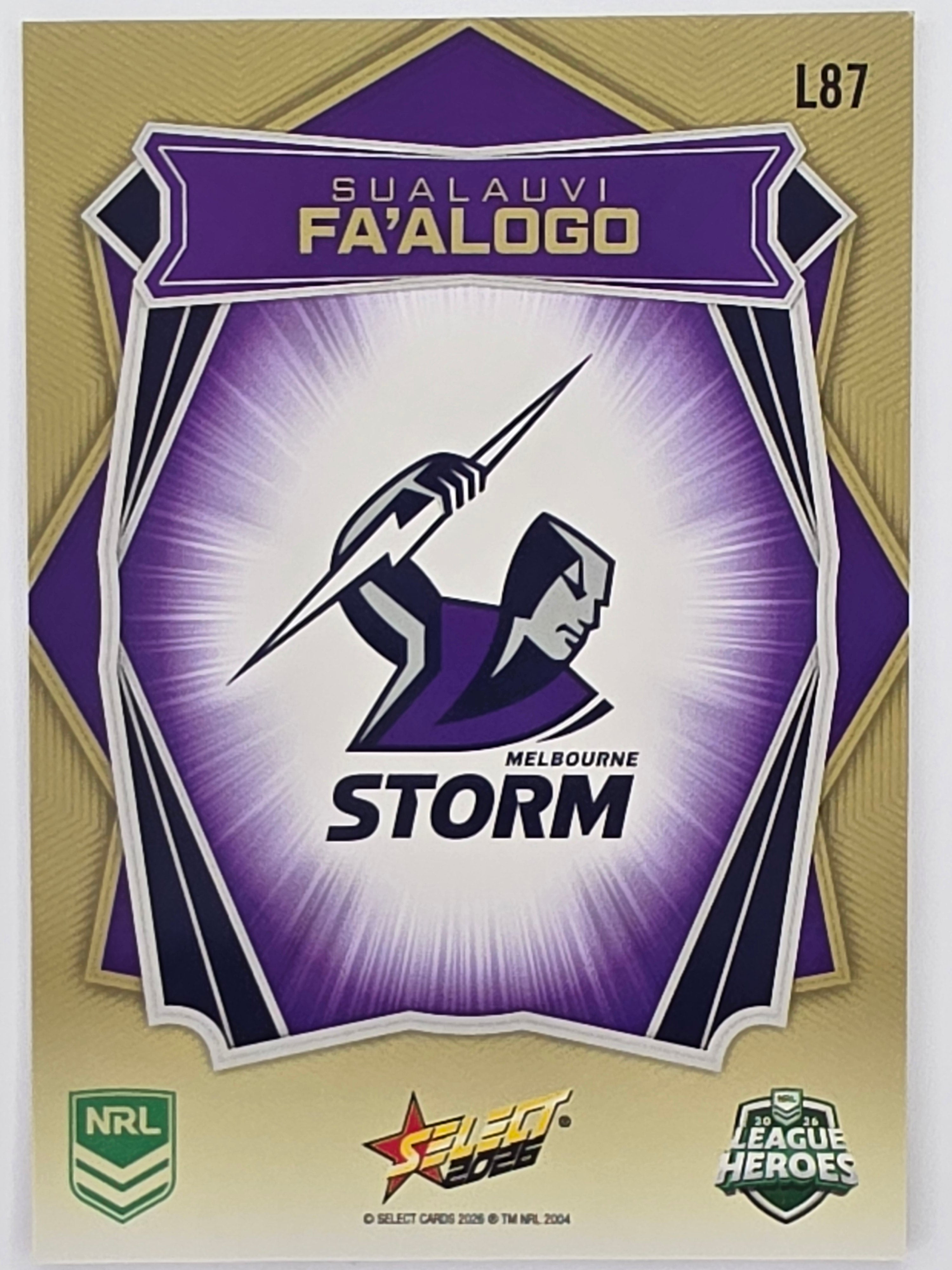 NRL 2026 League Heroes | Luminous | #L87 | Sualauvi Fa’alogo | Melbourne Storm