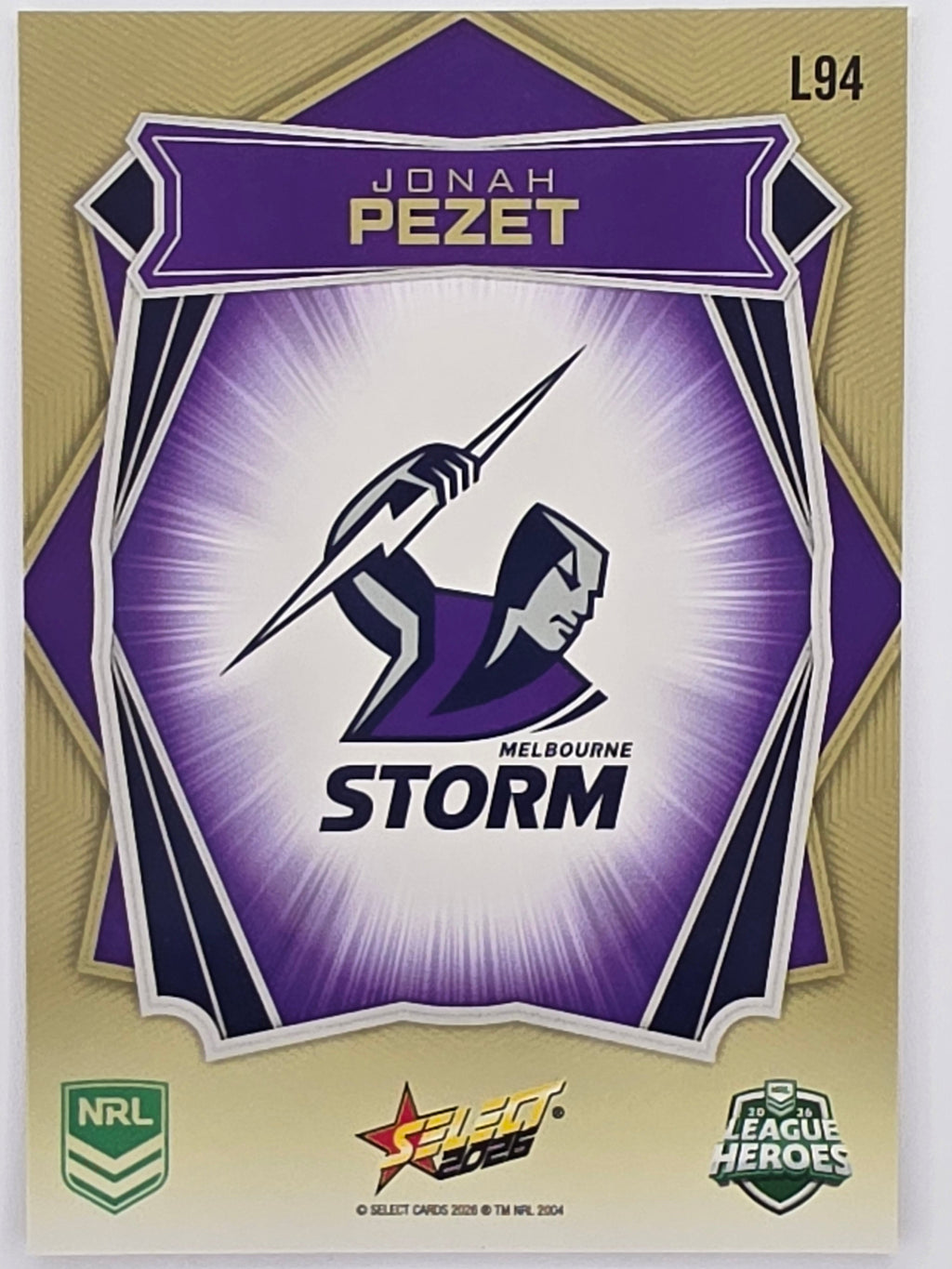NRL 2026 League Heroes | Luminous | #L94 | Jonah Pezet | Melbourne Storm