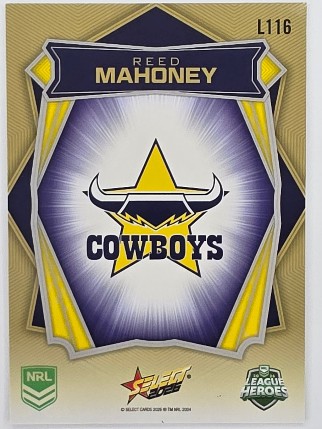 NRL 2026 League Heroes | Luminous | #L116 | Reed Mahoney | North Queensland Cowboys