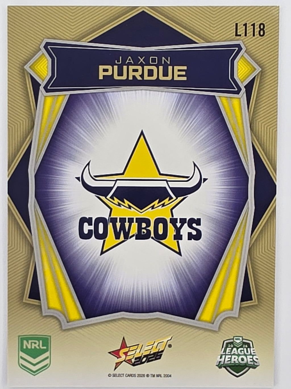 NRL 2026 League Heroes | Luminous | #L118 | Jaxon Purdue | North Queensland Cowboys