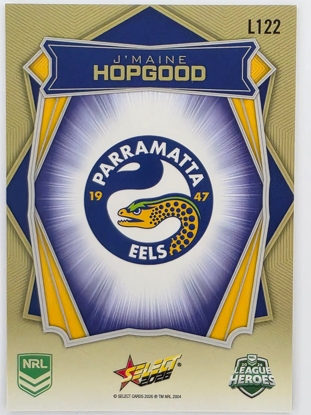 NRL 2026 League Heroes | Luminous | #L122 | J’maine Hopgood | Parramatta Eels