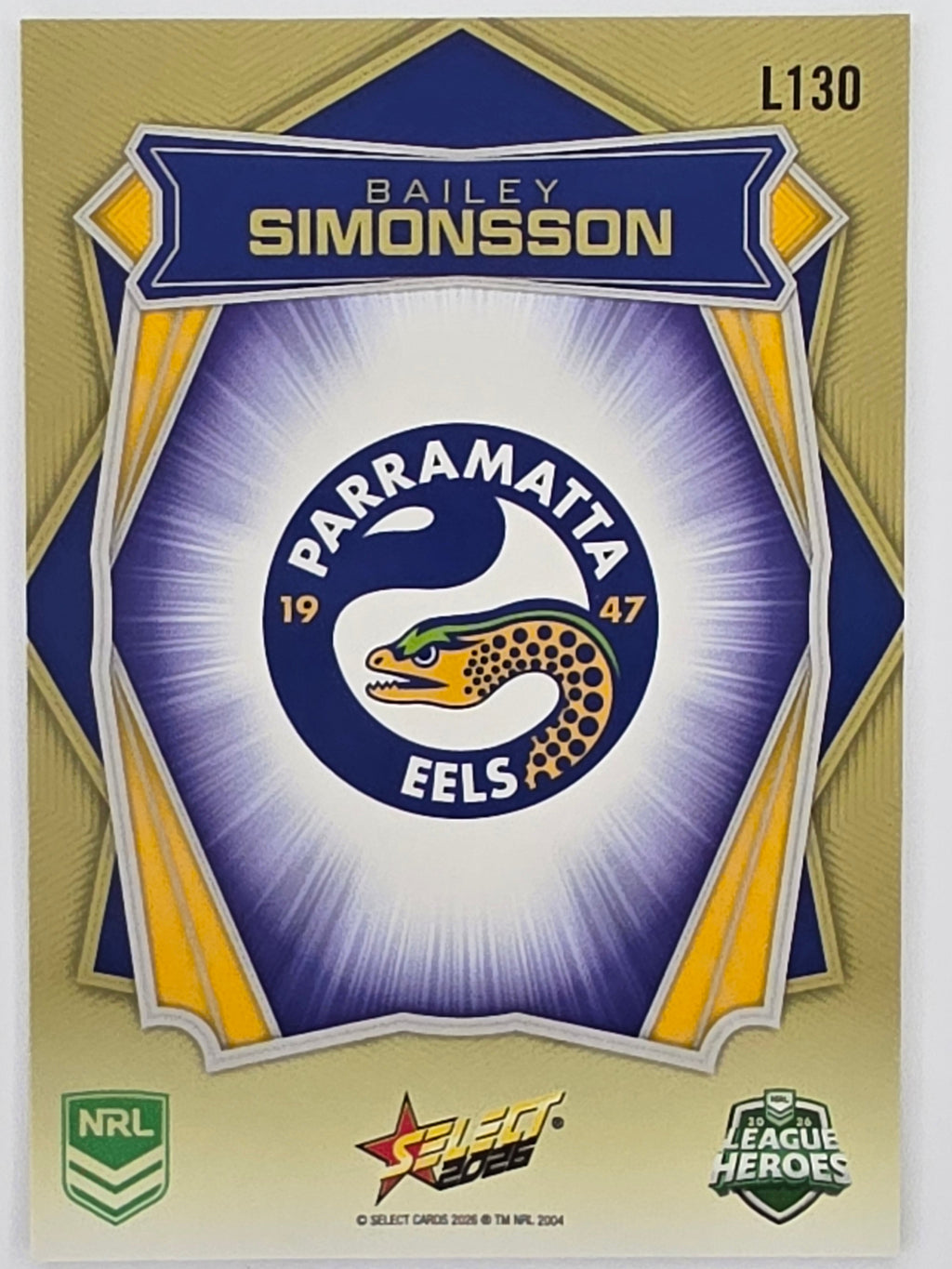 NRL 2026 League Heroes | Luminous | #L130 | Bailey Simonsson | Parramatta Eels