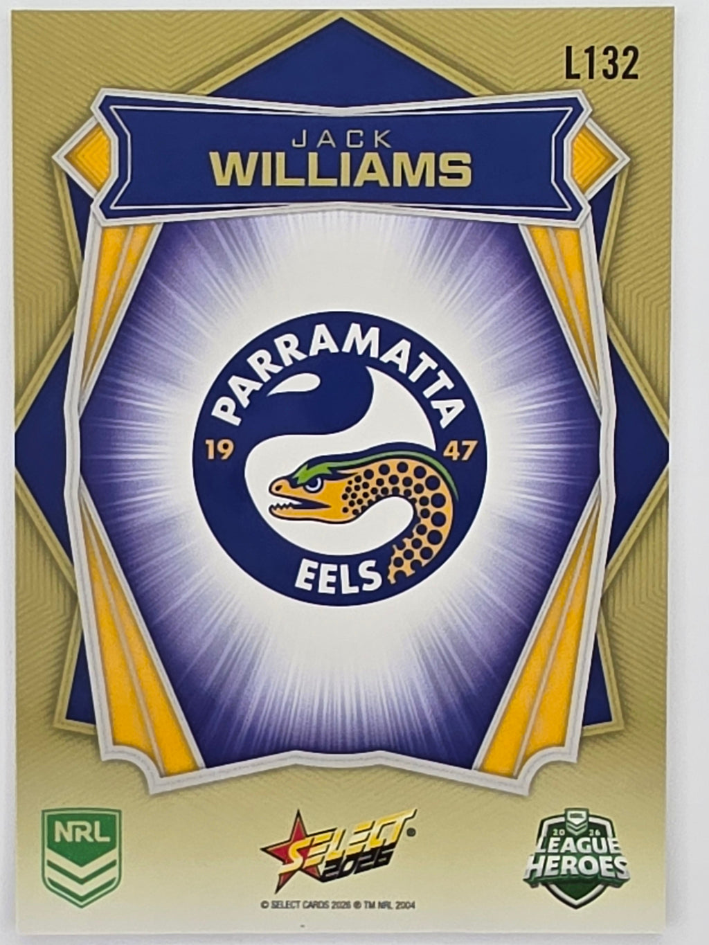 NRL 2026 League Heroes | Luminous | #L132 | Jack Williams | Parramatta Eels