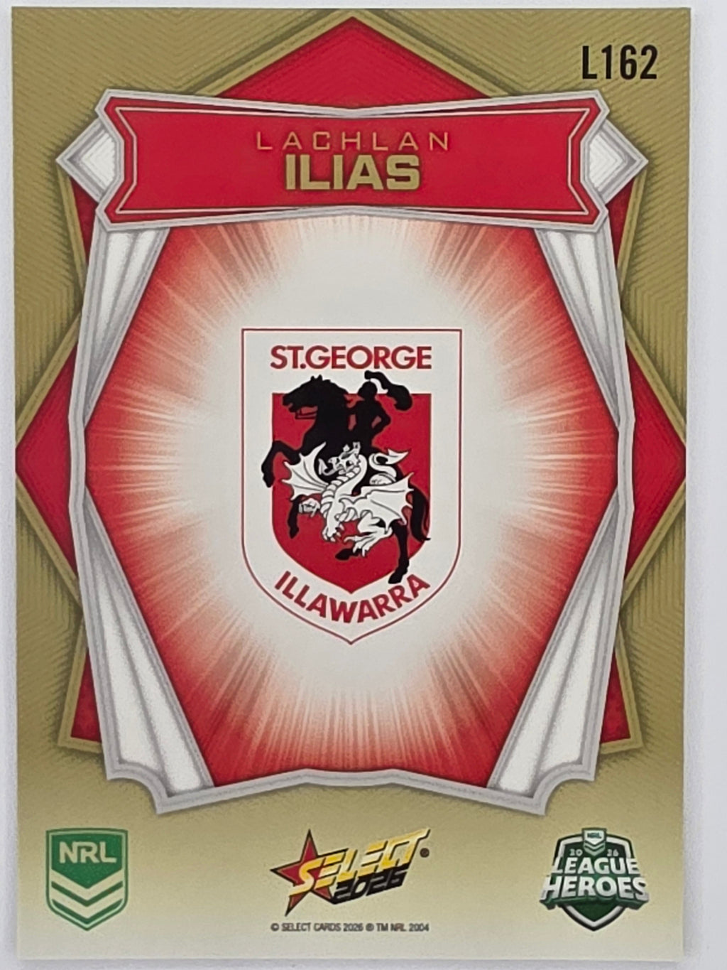 NRL 2026 League Heroes | Luminous | #L162 | Lachlan Ilias | St George Dragons