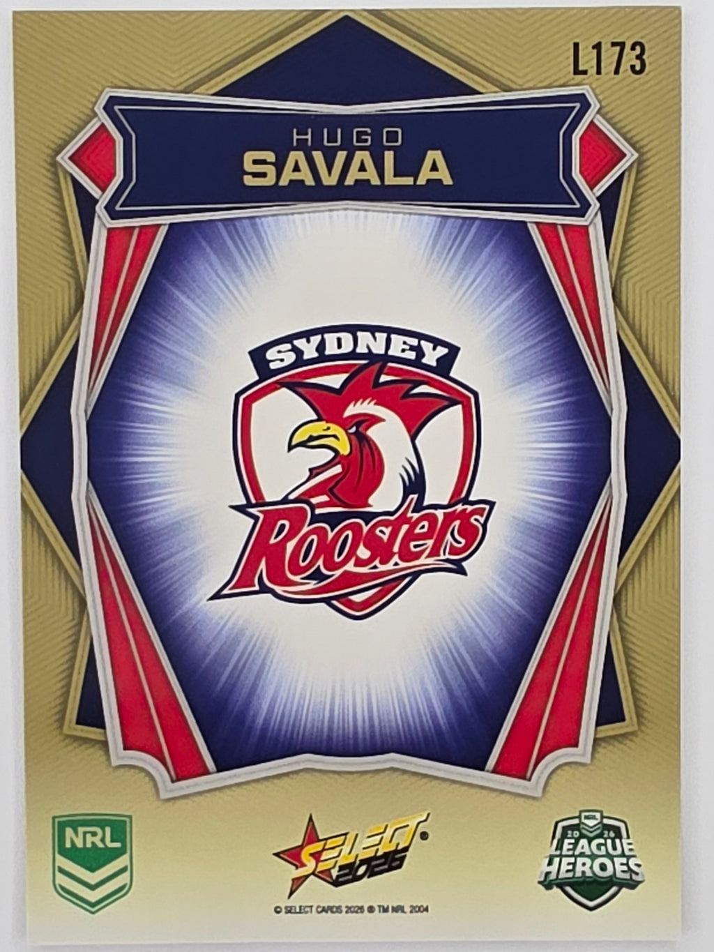 NRL 2026 League Heroes | Luminous | #L173 | Hugo Savala | Sydney Roosters