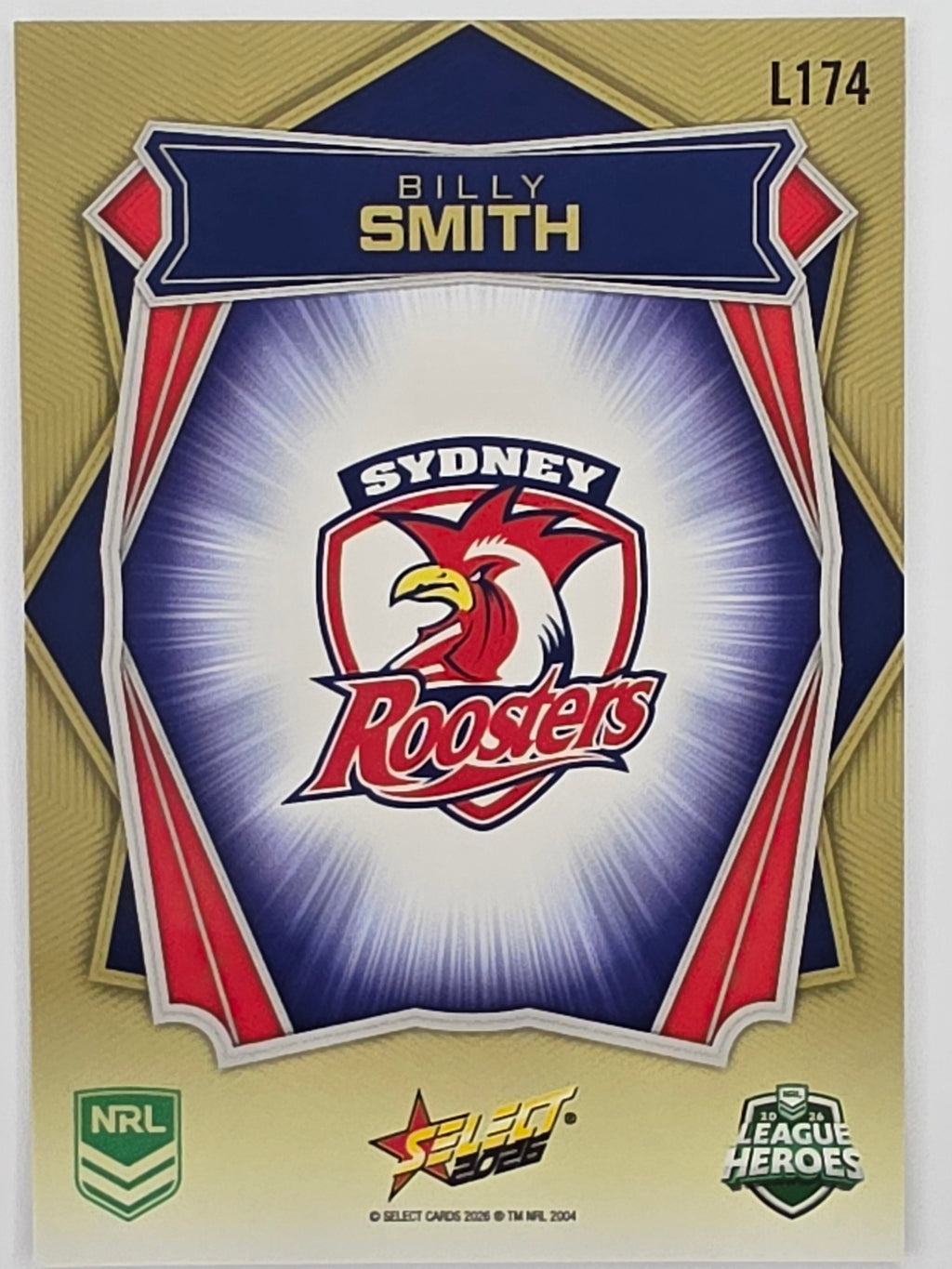 NRL 2026 League Heroes | Luminous | #L174 | Billy Smith | Sydney Roosters