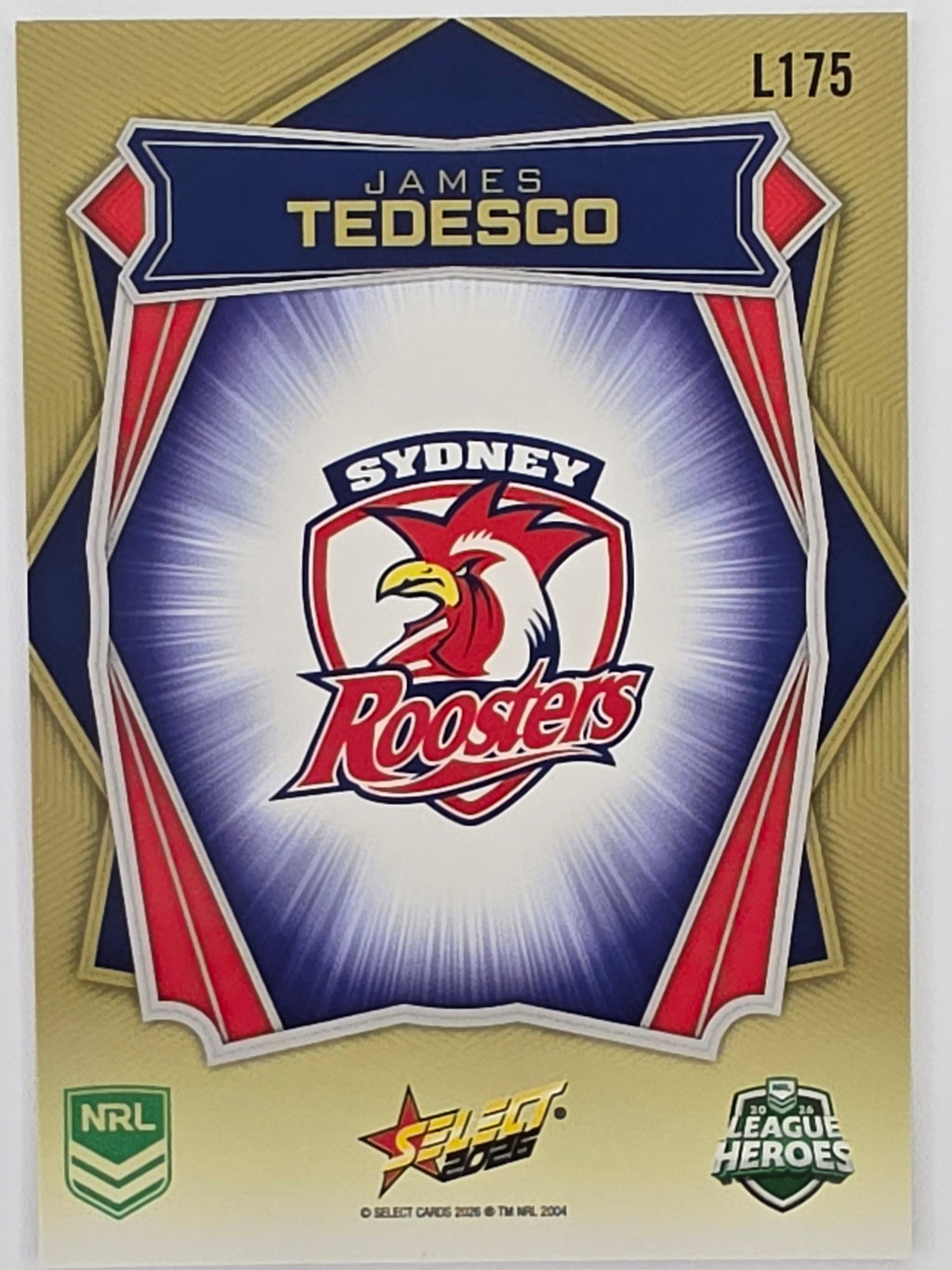 NRL 2026 League Heroes | Luminous | #L175 | James Tedesco | Sydney Roosters