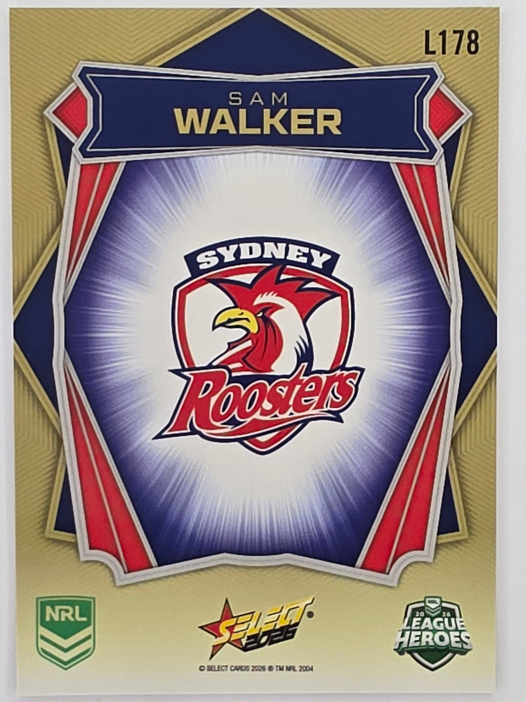 NRL 2026 League Heroes | Luminous | #L178 | Sam Walker | Sydney Roosters