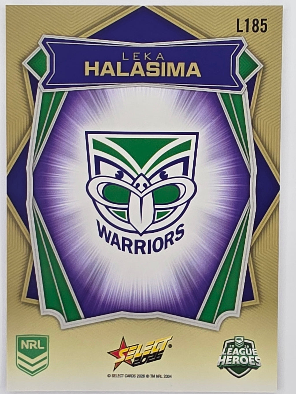 NRL 2026 League Heroes | Luminous | #L185 | Leka Halasima | New Zealand Warriors