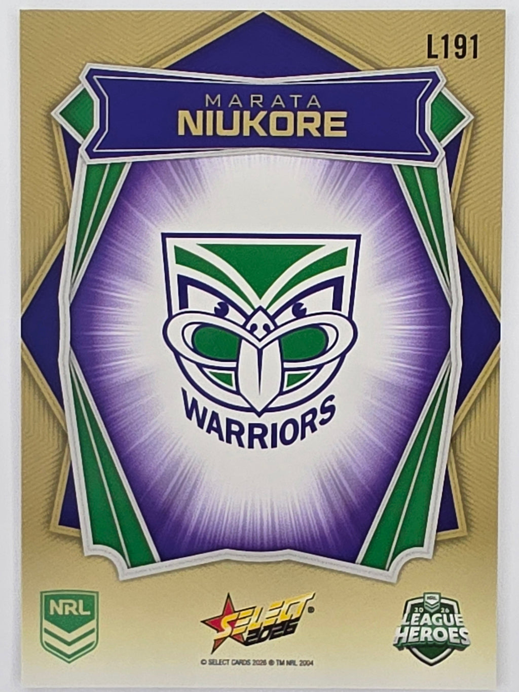 NRL 2026 League Heroes | Luminous | #L191 | Marata Niukore | New Zealand Warriors