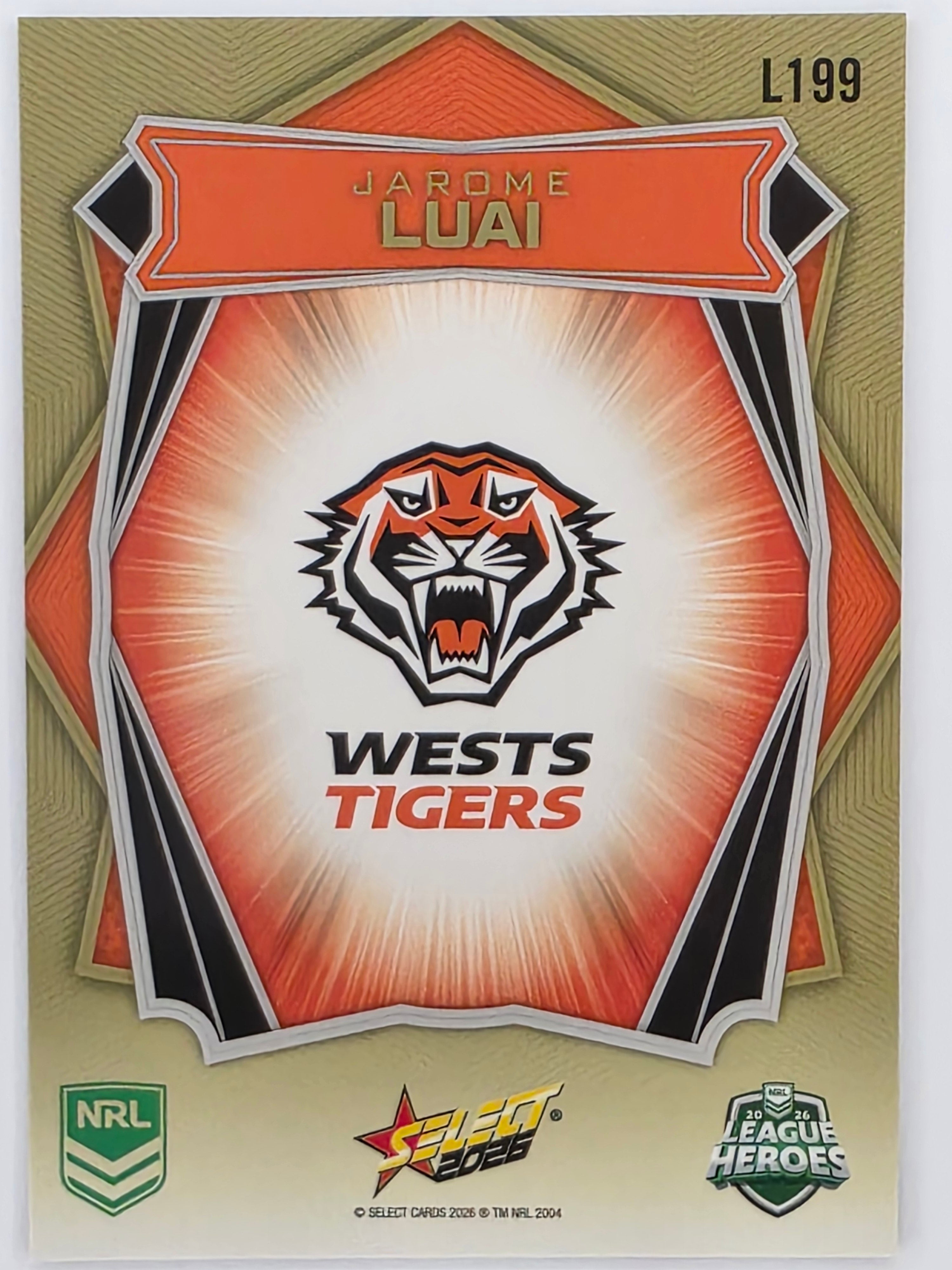 NRL 2026 League Heroes | Luminous | #L199 | Jarome Luai | Wests Tigers