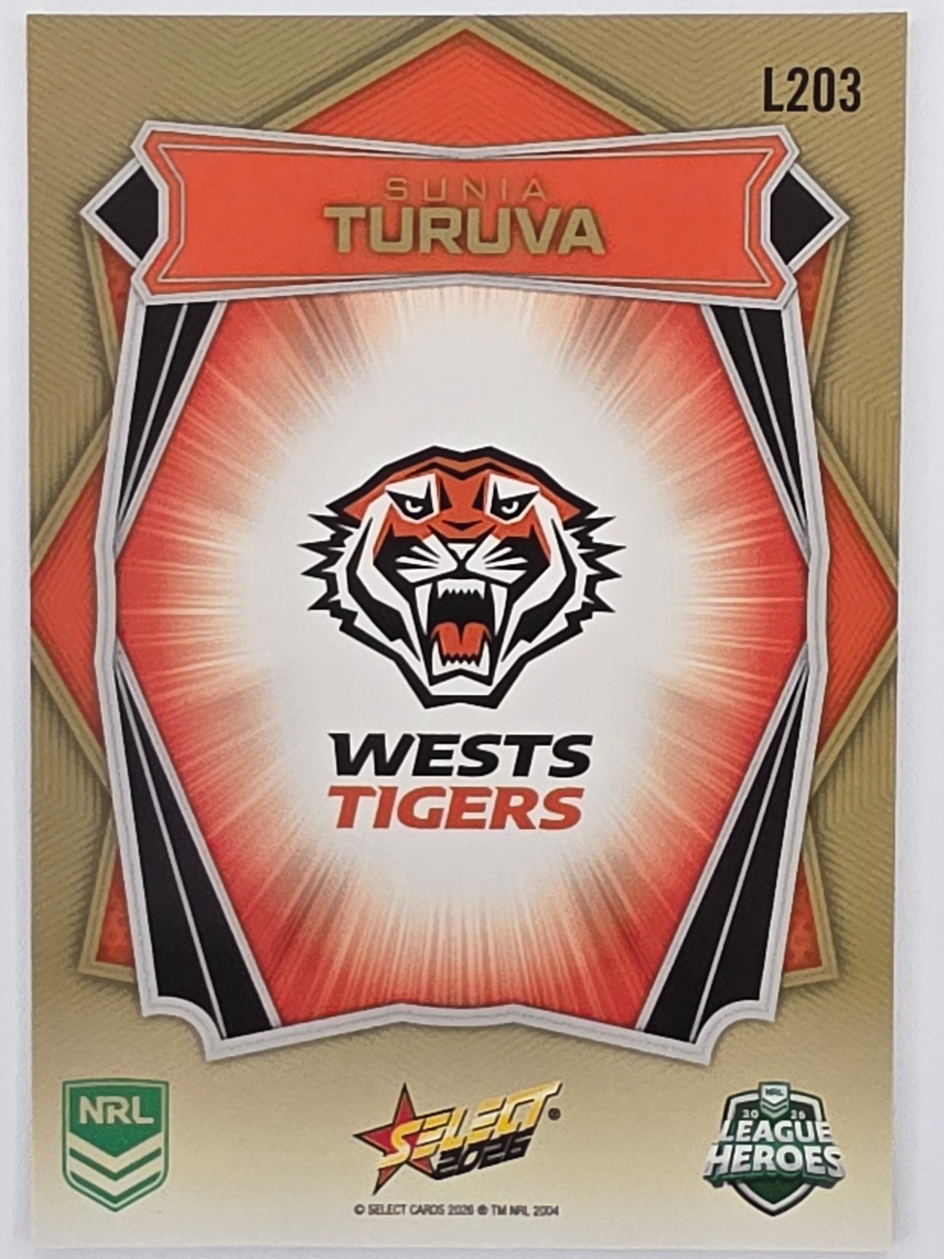 NRL 2026 League Heroes | Luminous | #L203 | Sunia Turuva | Wests Tigers