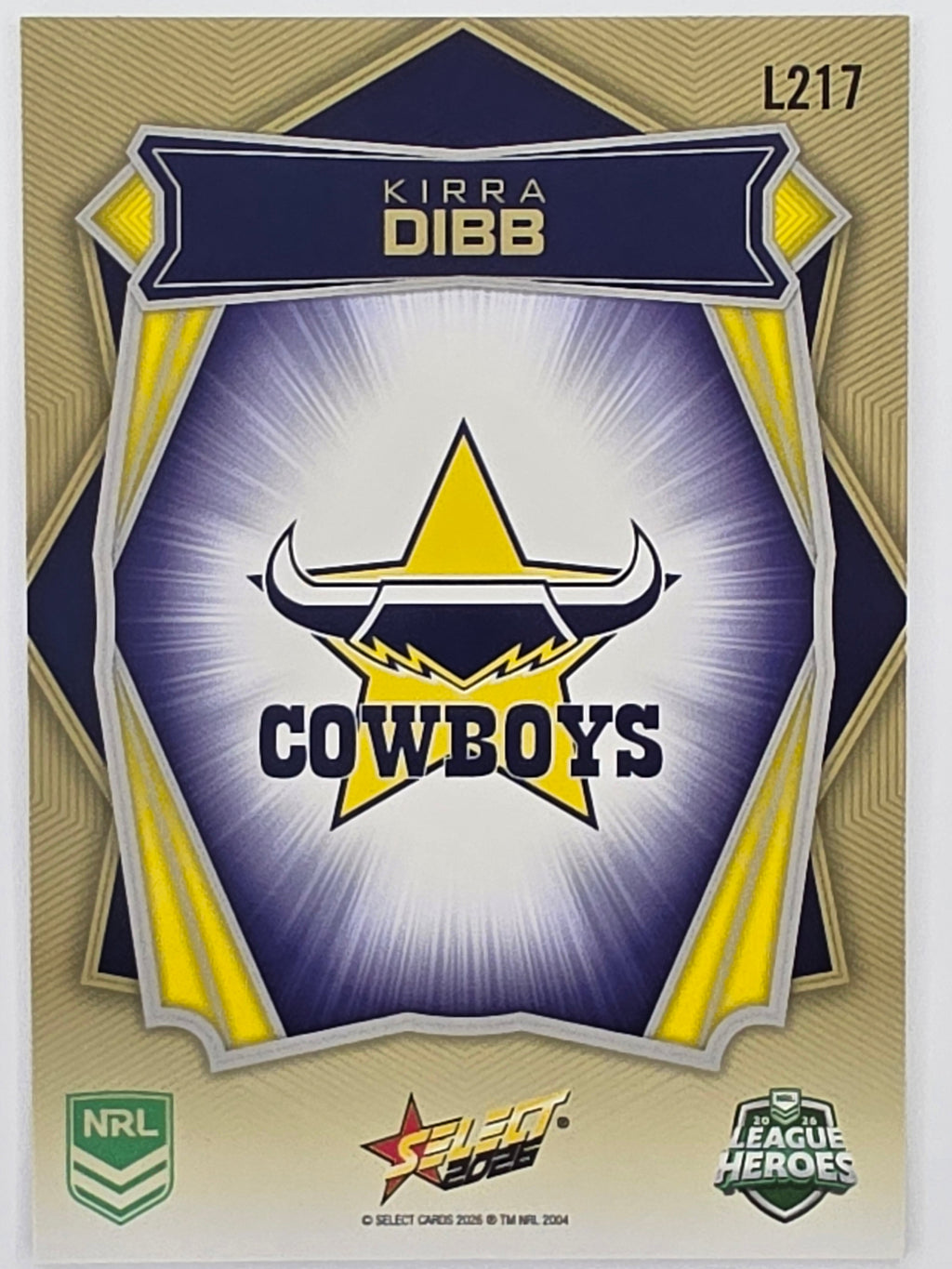 NRL 2026 League Heroes | Luminous | #L217 | Kirra Dibb | NRLW North Queensland Cowboys