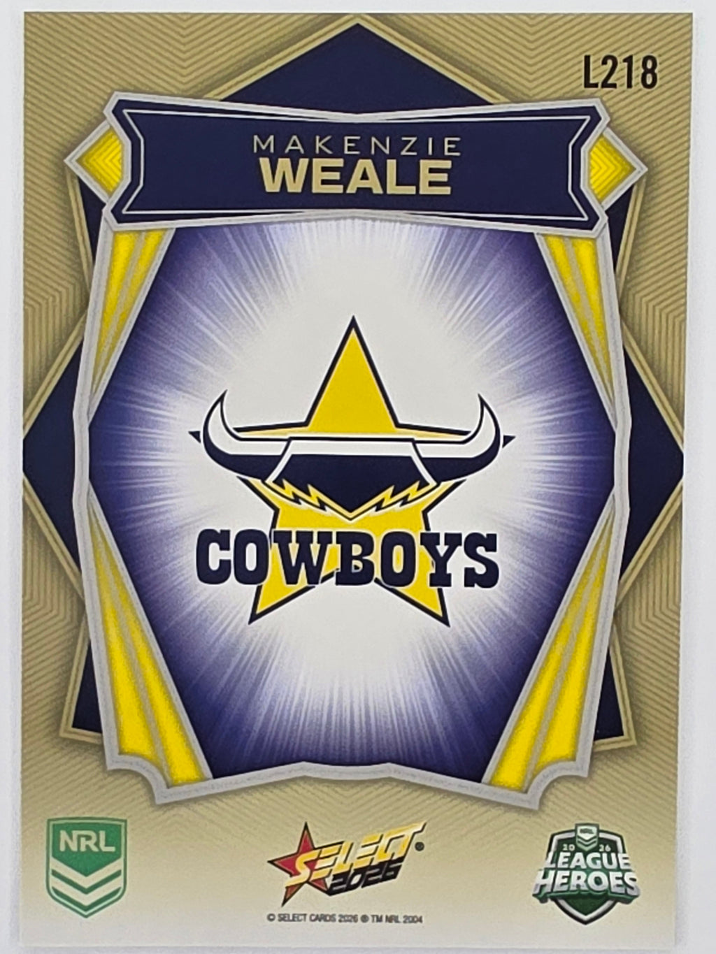 NRL 2026 League Heroes | Luminous | #L218 | Makenzie Weale | NRLW North Queensland Cowboys