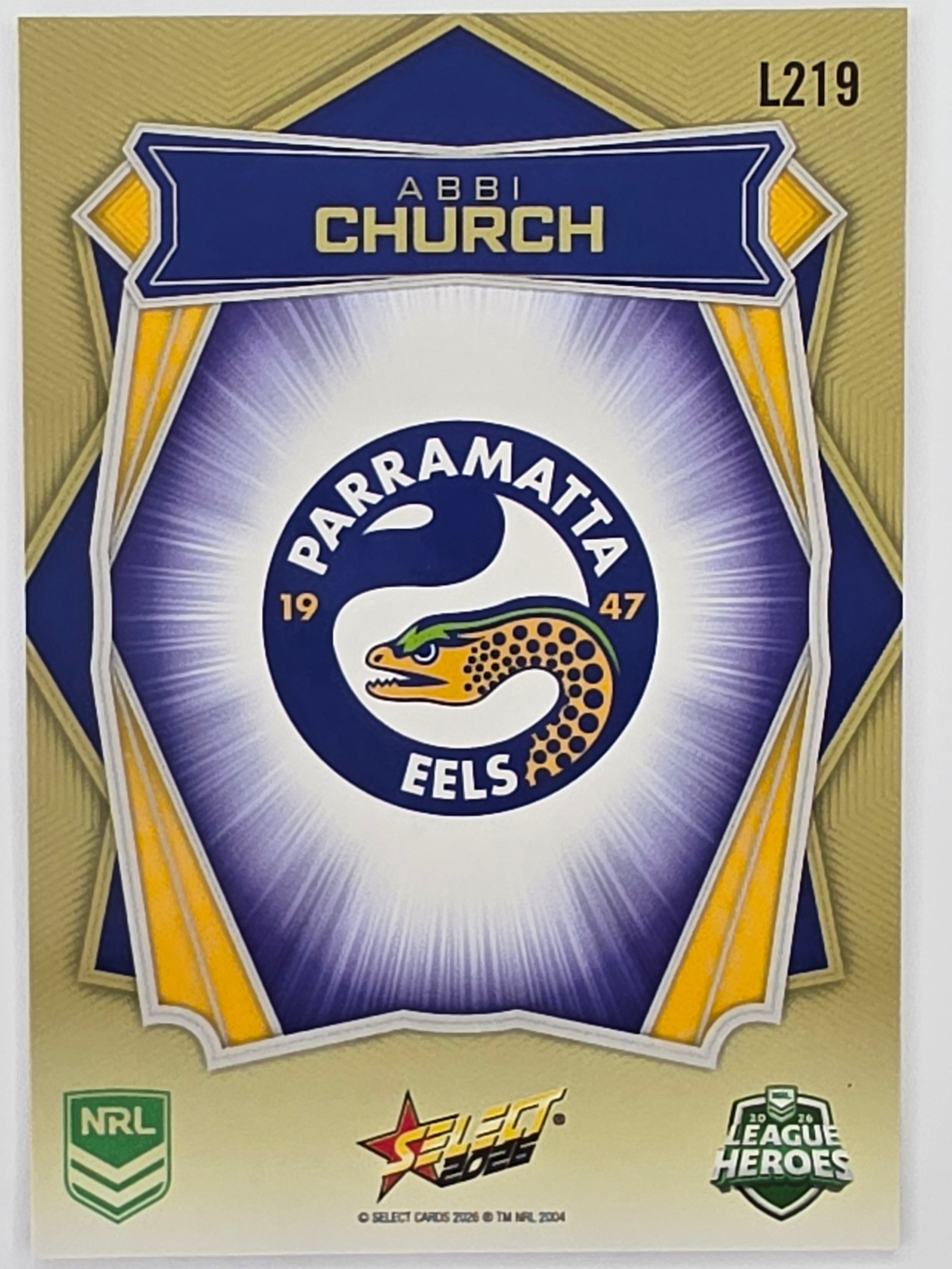 NRL 2026 League Heroes | Luminous | #L219 | Abbi Church | NRLW Parramatta Eels