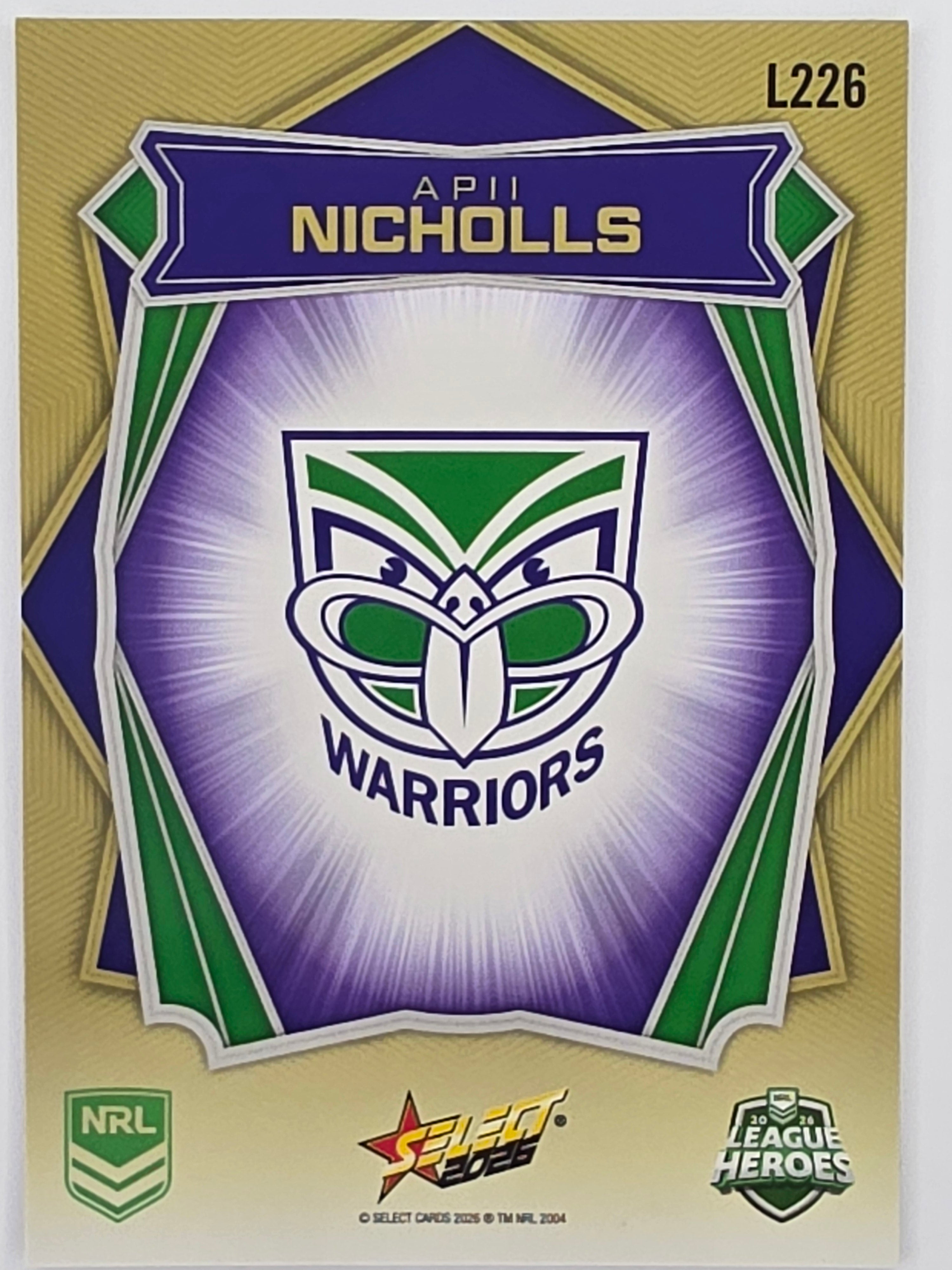 NRL 2026 League Heroes | Luminous | #L226 | Apii Nicholls | NRLW New Zealand Warriors