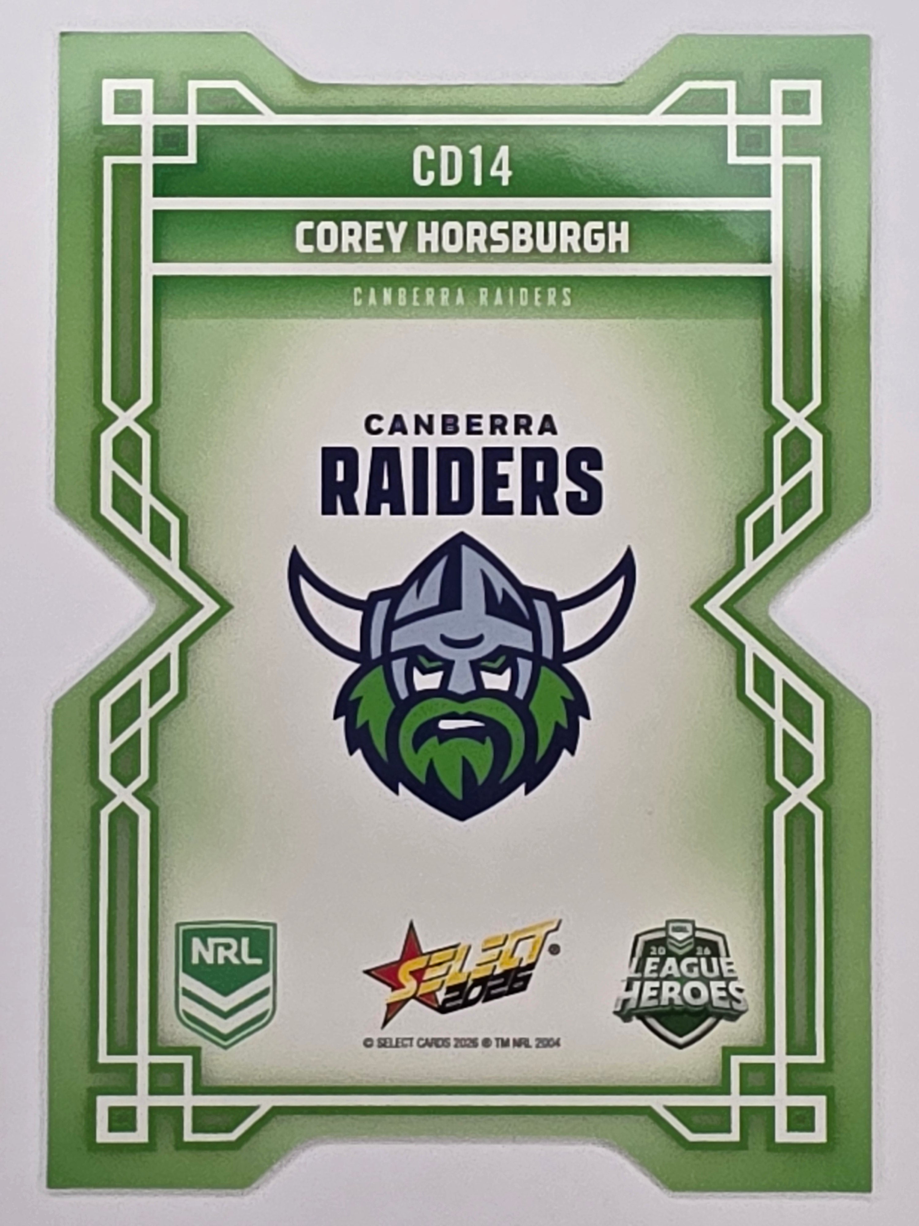 NRL 2026 League Heroes | Colours Diecut | #CD14 | Corey Horsburgh | Canberra Raiders
