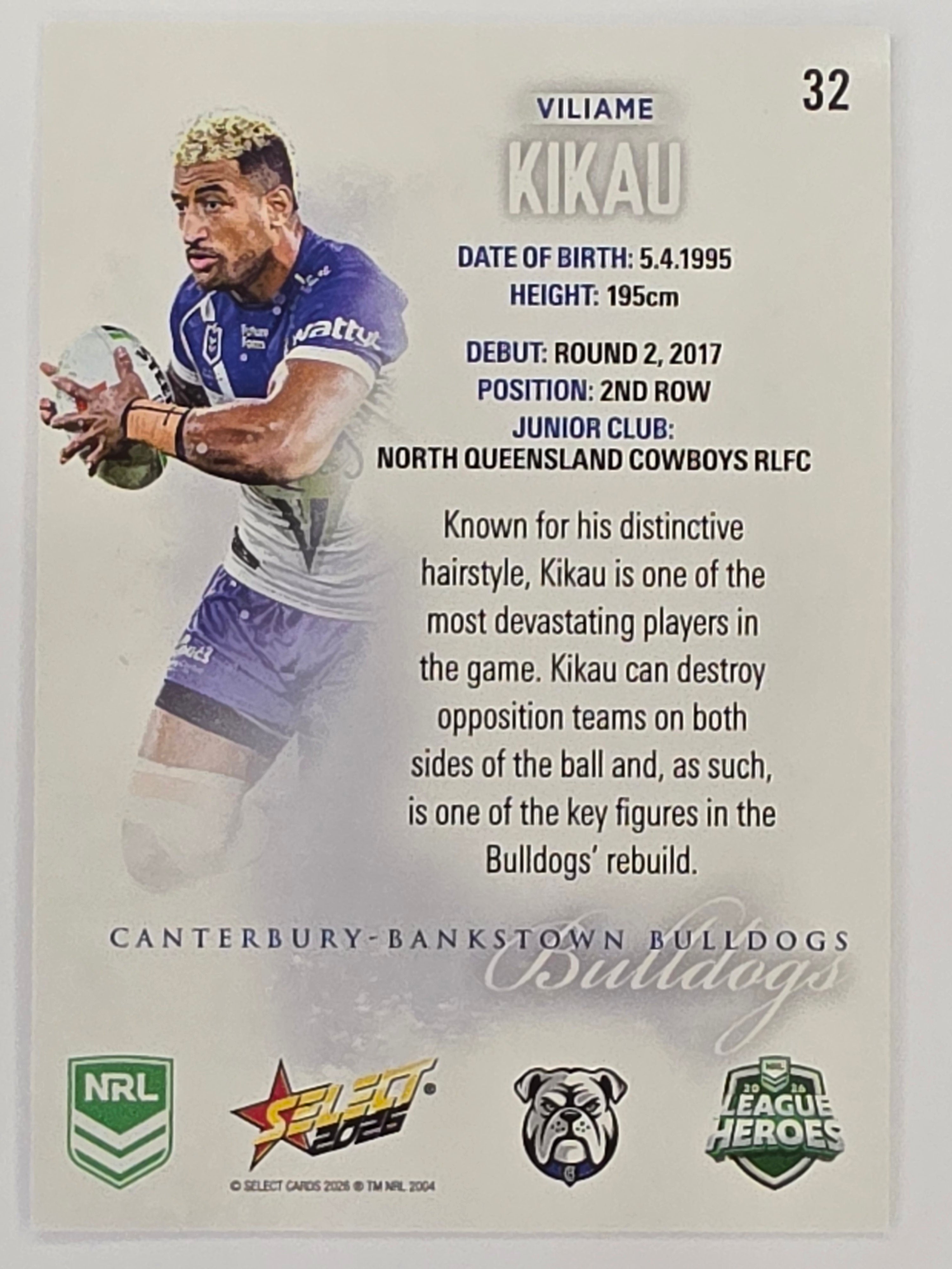 NRL 2026 League Heroes | Base | #032 | Viliame Kikau | Canterbury Bulldogs