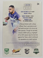 NRL 2026 League Heroes | Base | #034 | Jacob Kiraz | Canterbury Bulldogs