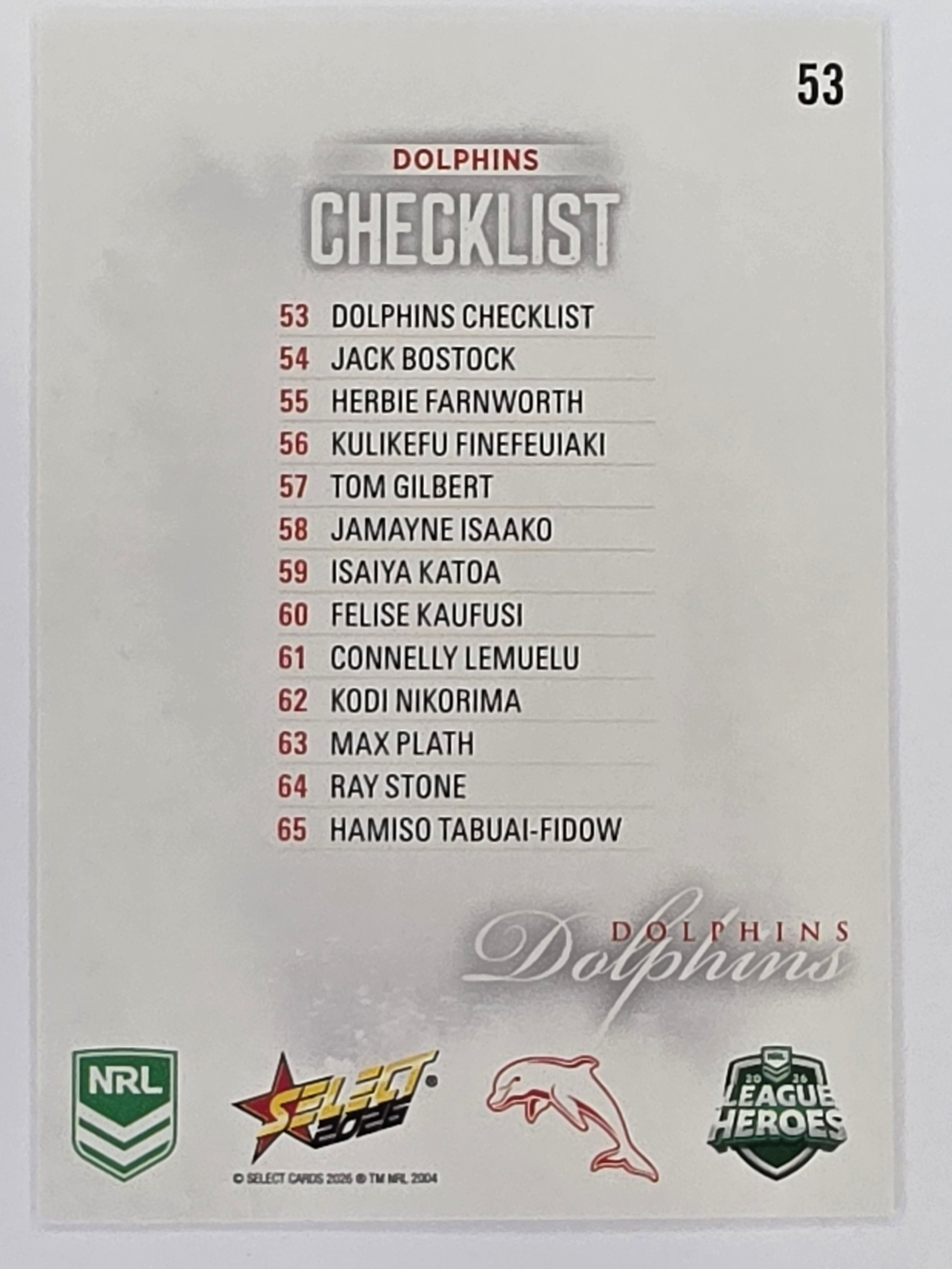 NRL 2026 League Heroes | Base | #053 | Logo | Dolphins