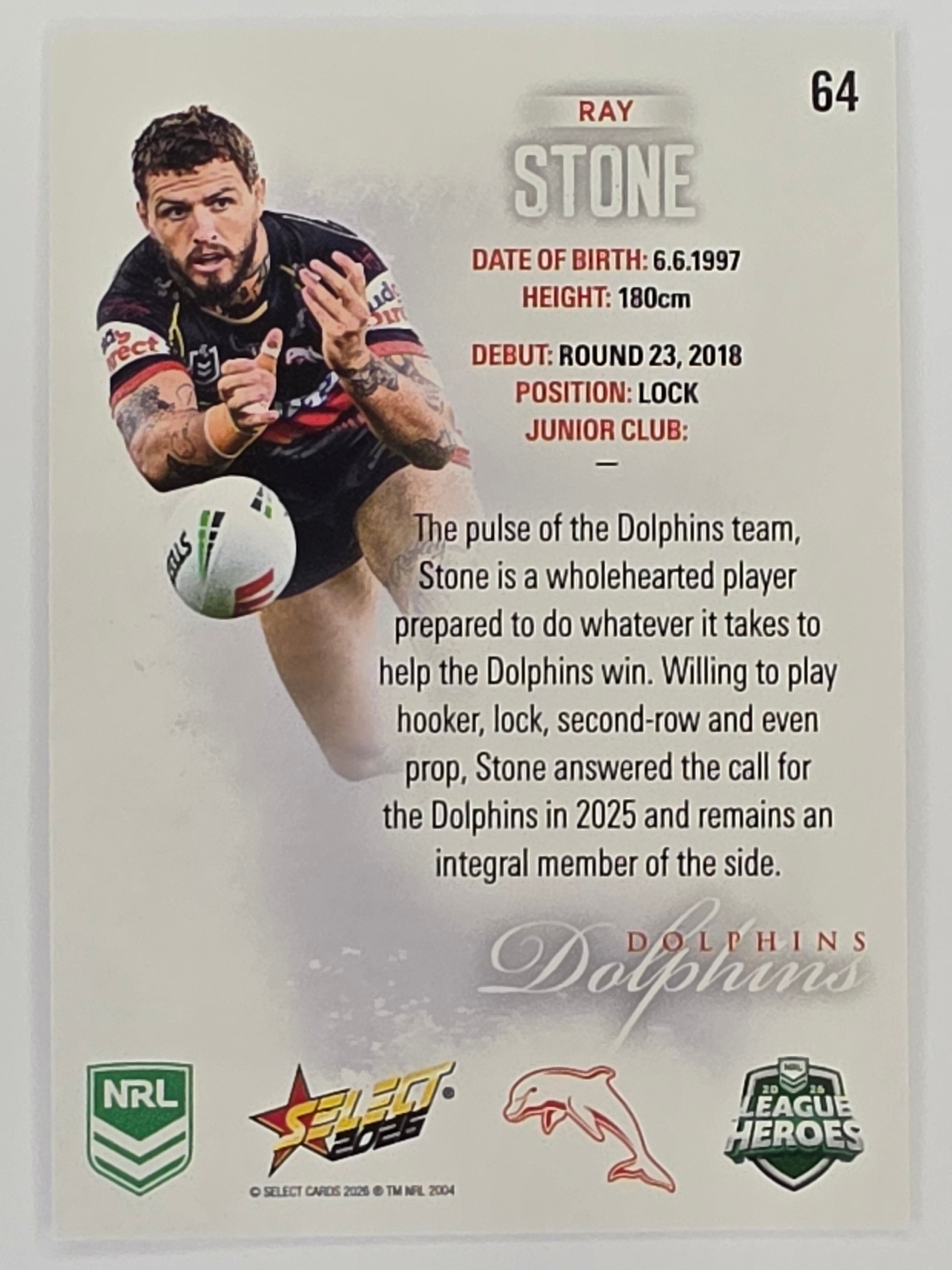 NRL 2026 League Heroes | Base | #064 | Ray Stone | Dolphins