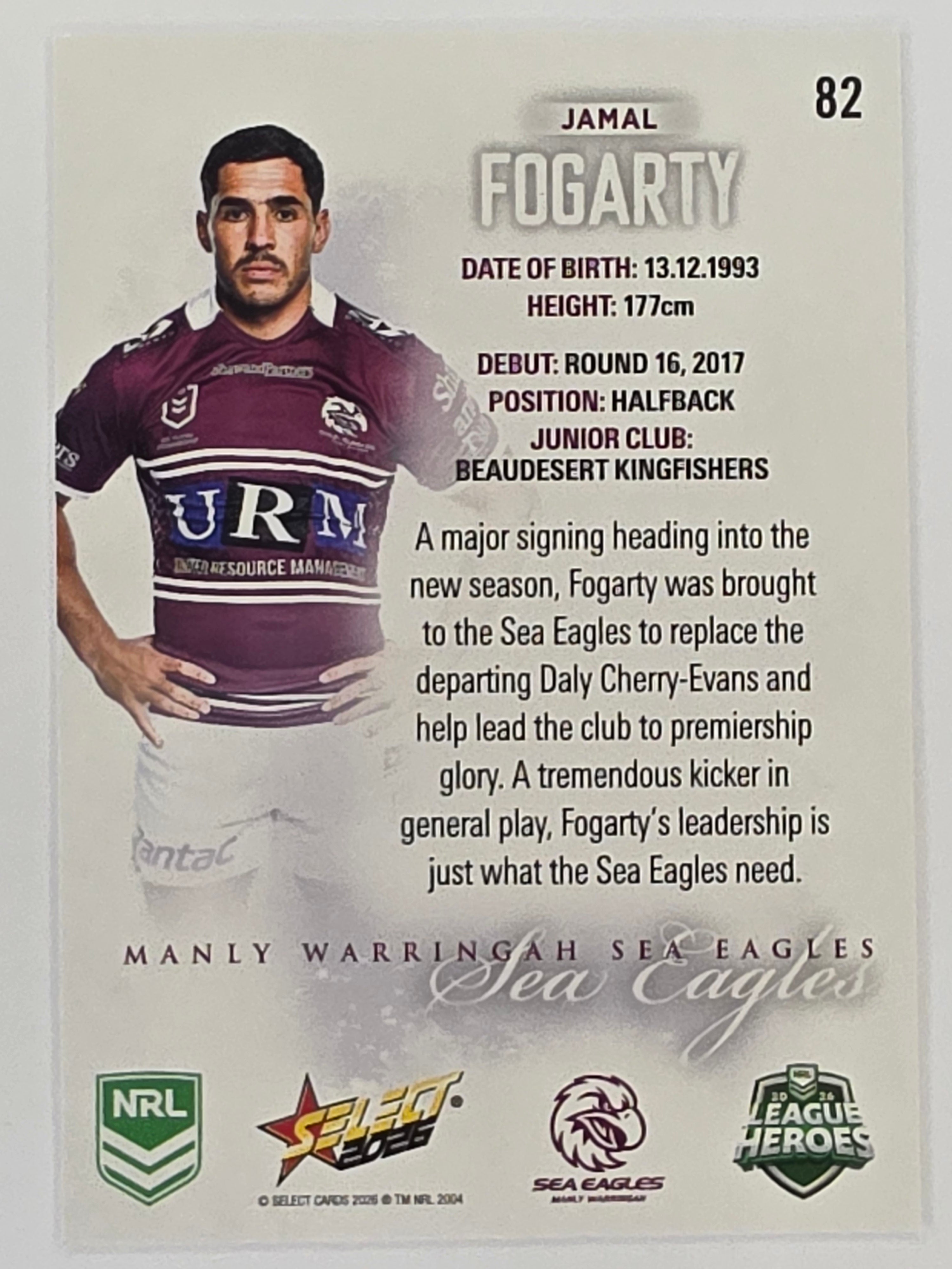 NRL 2026 League Heroes | Base | #082 | Jamal Fogarty | Manly Sea Eagles