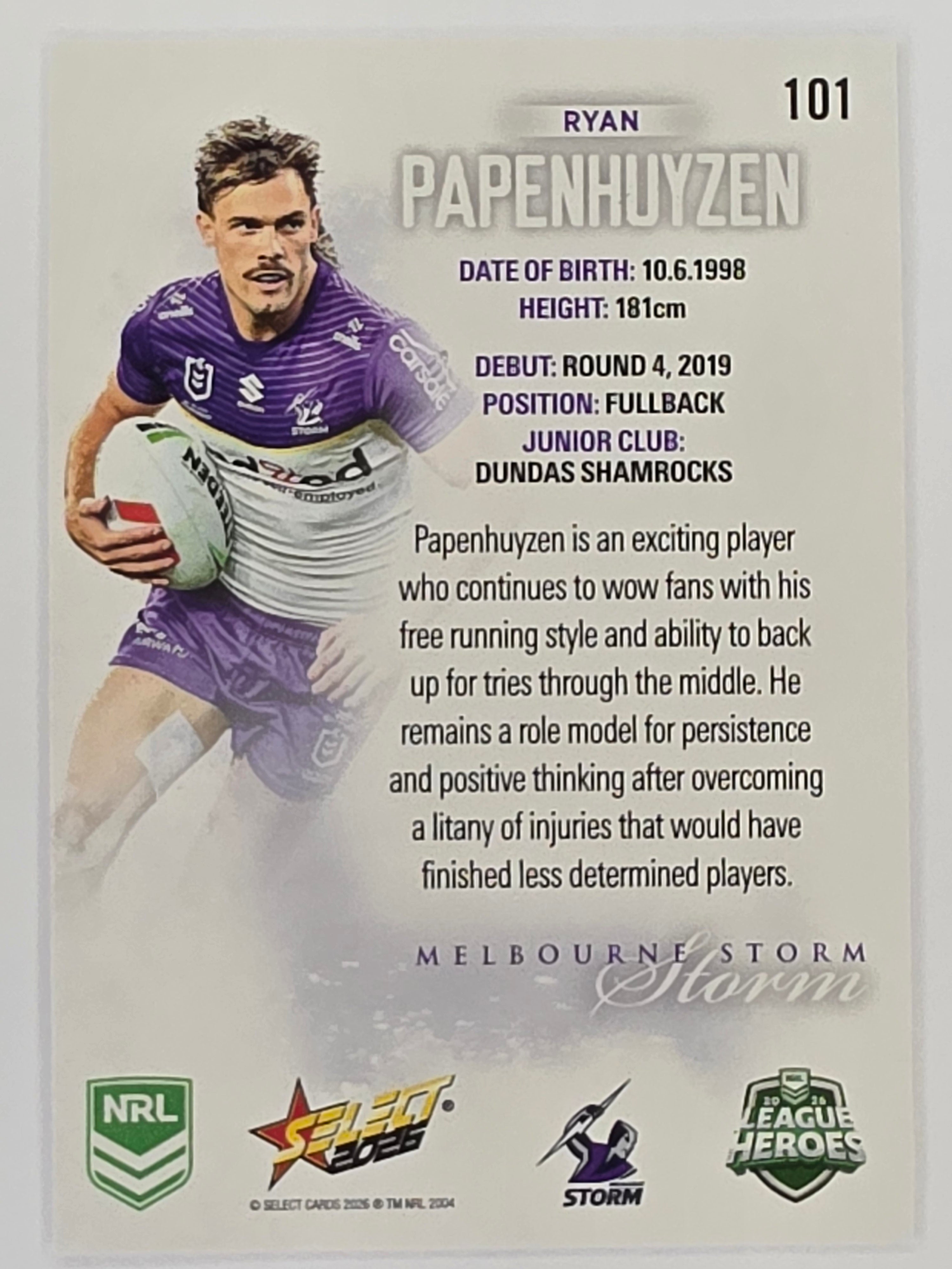 NRL 2026 League Heroes | Base | #101 | Ryan Papenhuyzen | Melbourne Storm