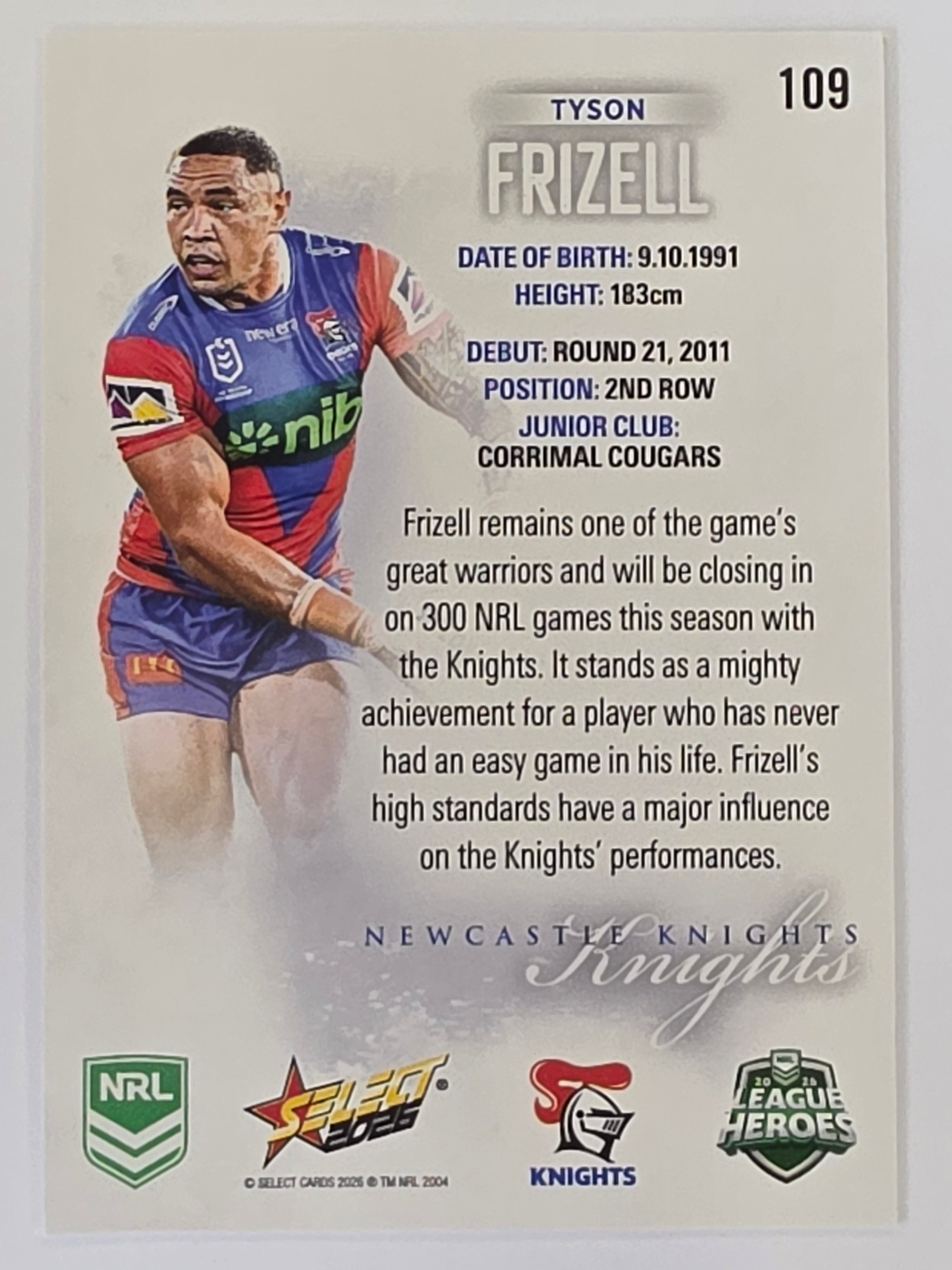 NRL 2026 League Heroes | Base | #109 | Tyson Frizell | Newcastle Knights