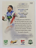 NRL 2026 League Heroes | Base | #112 | Greg Marzhew | Newcastle Knights