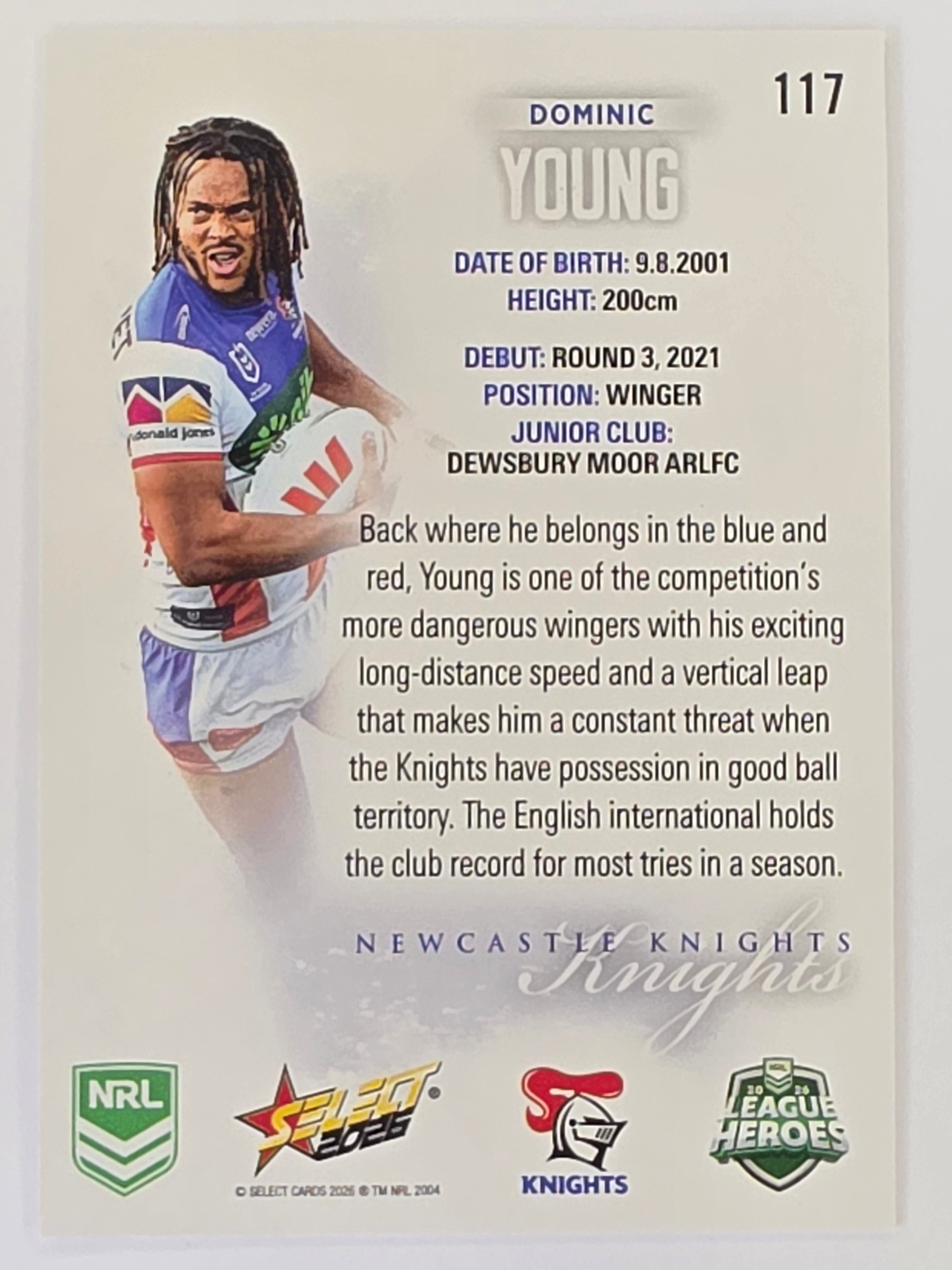 NRL 2026 League Heroes | Base | #117 | Dominic Young | Newcastle Knights