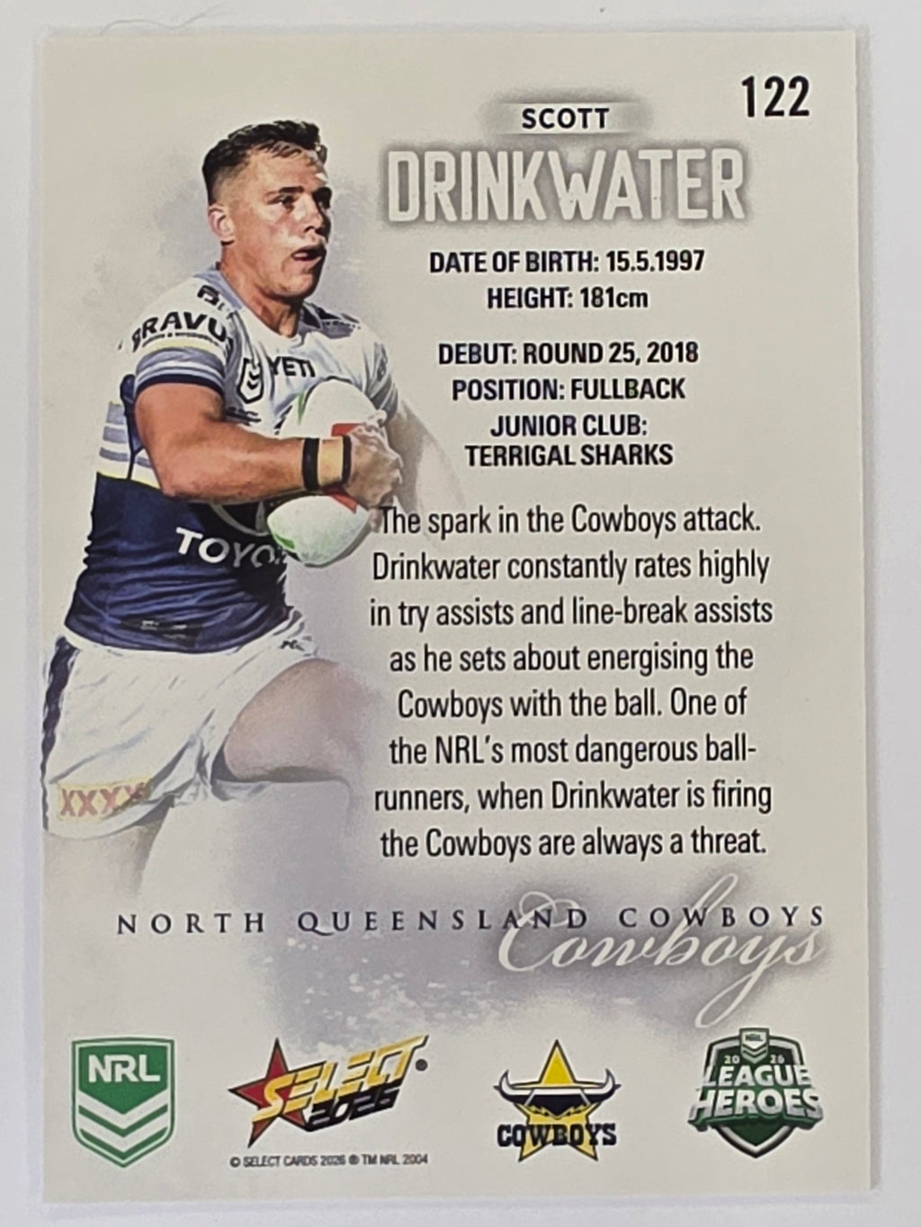 NRL 2026 League Heroes | Base | #122 | Scott Drinkwater | North Queensland Cowboys