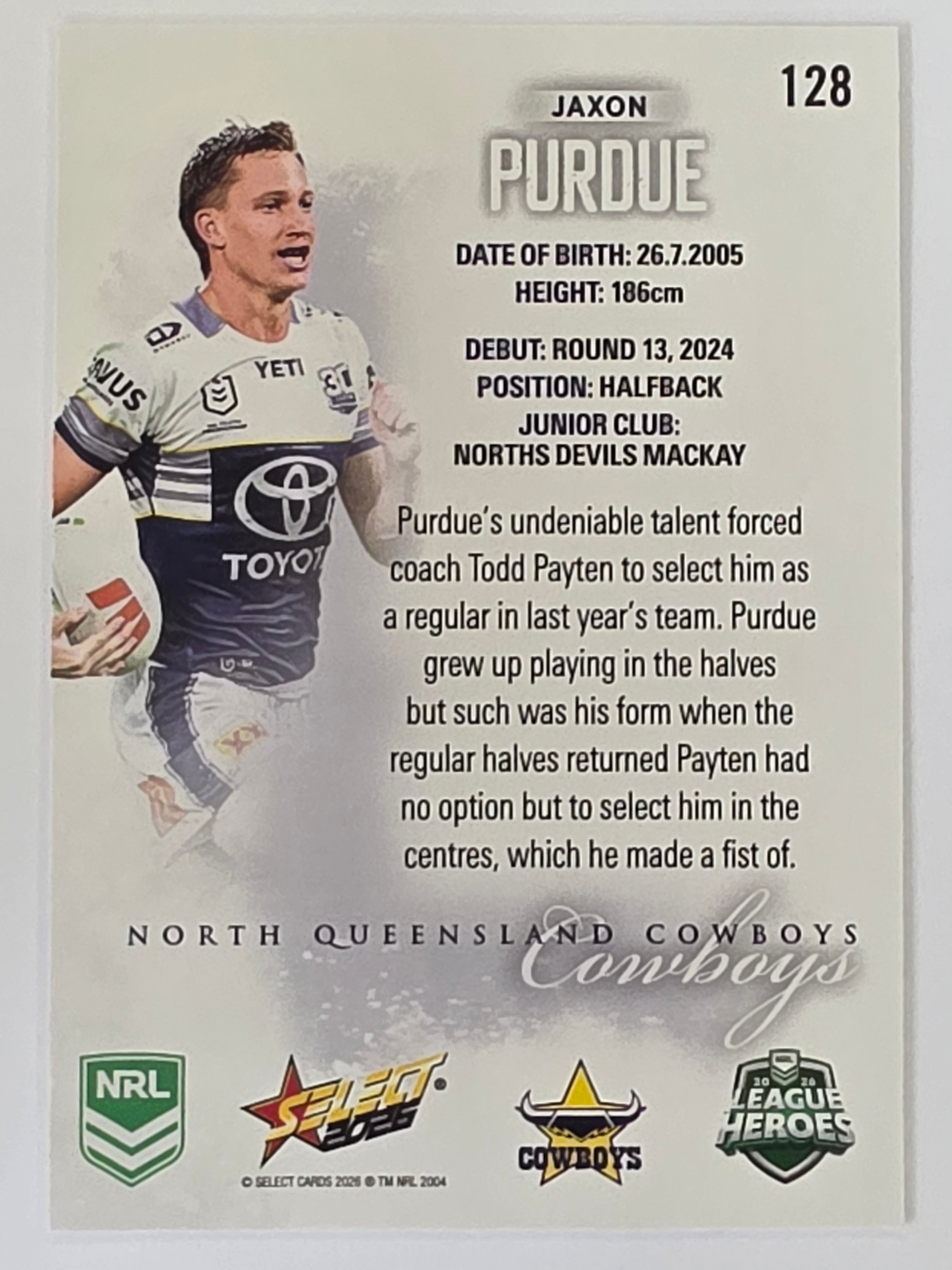 NRL 2026 League Heroes | Base | #128 | Jaxon Purdue | North Queensland Cowboys