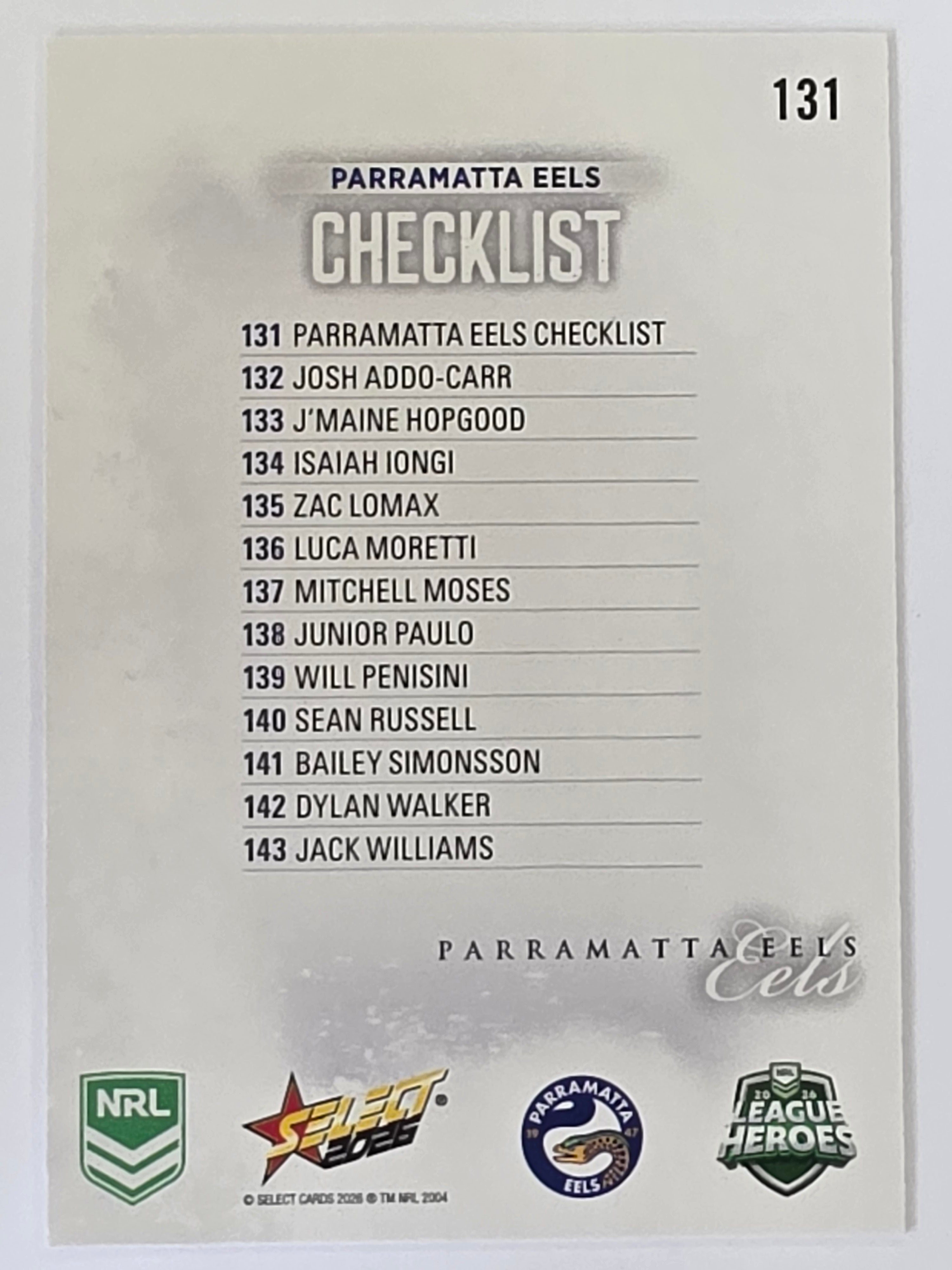 NRL 2026 League Heroes | Base | #131 | Logo | Parramatta Eels