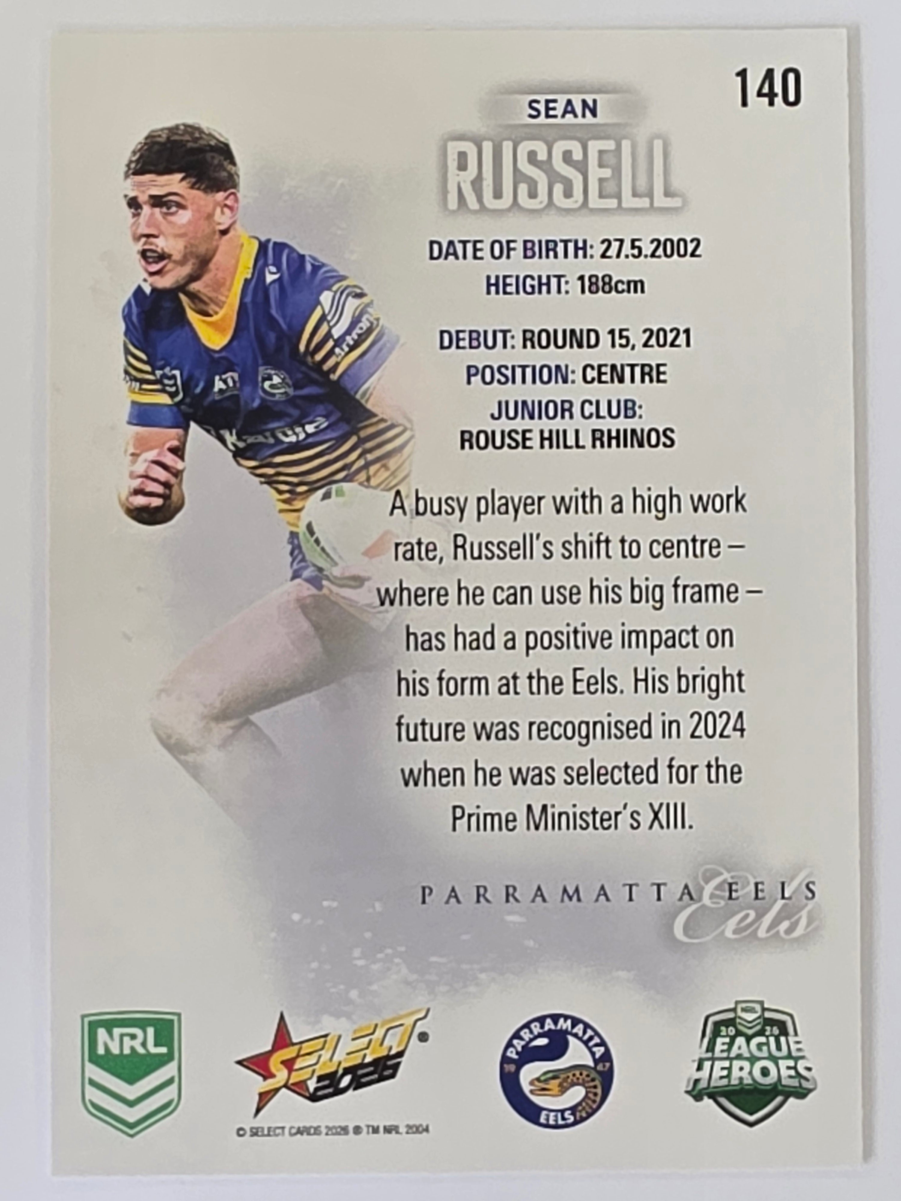 NRL 2026 League Heroes | Base | #140 | Sean Russell | Parramatta Eels