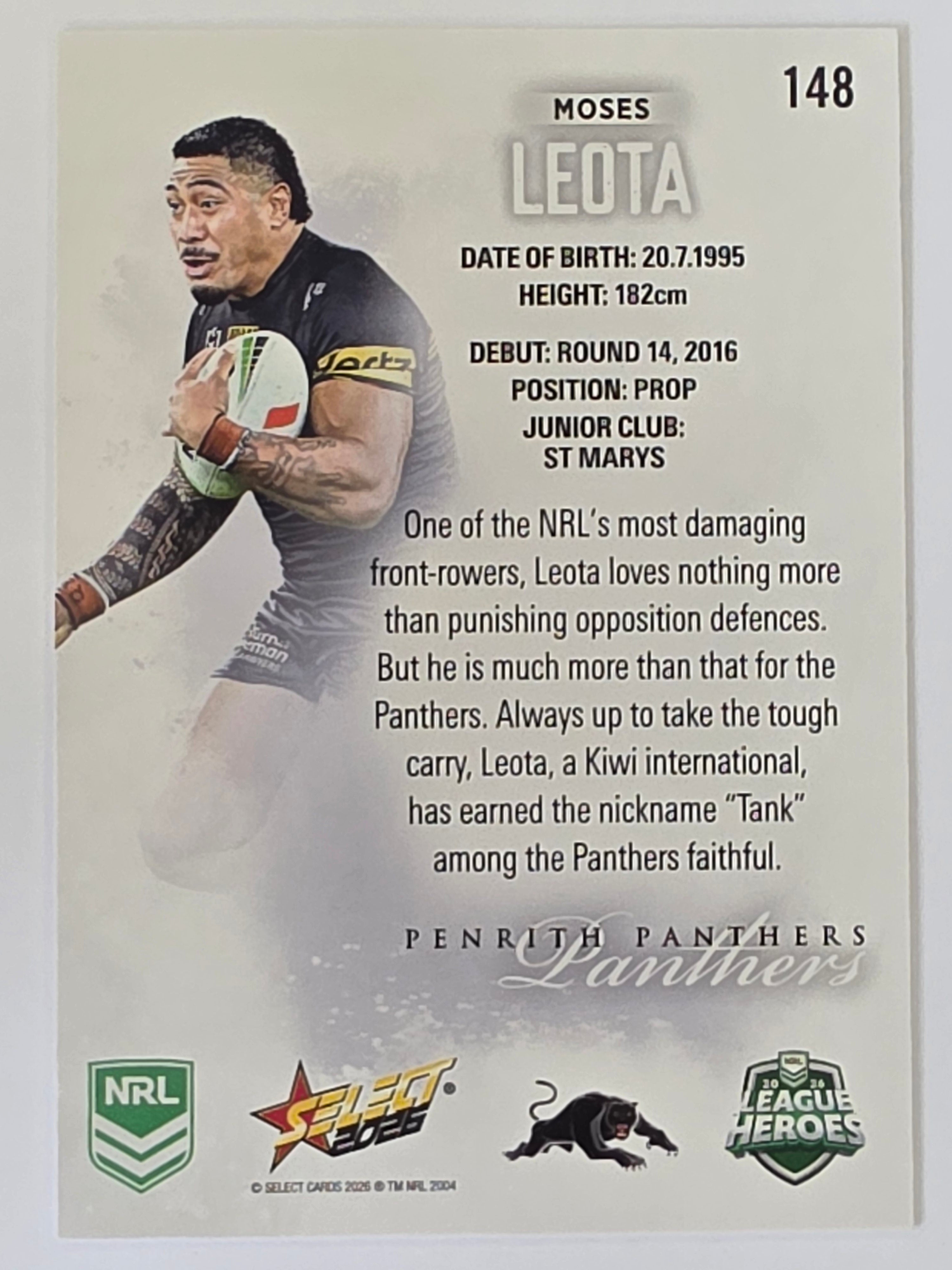 NRL 2026 League Heroes | Base | #148 | Moses Leota | Penrith Panthers
