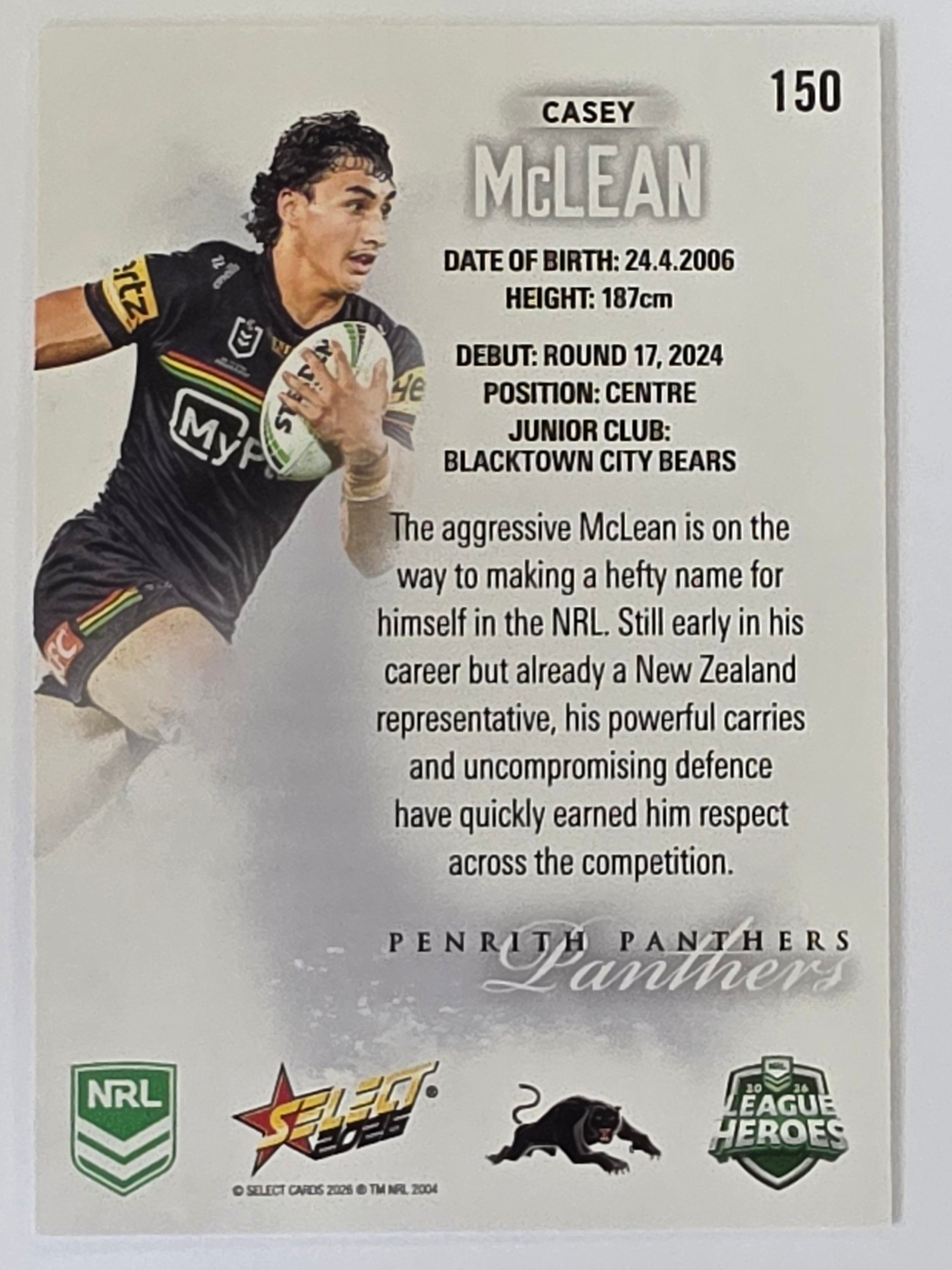NRL 2026 League Heroes | Base | #150 | Casey McLean | Penrith Panthers