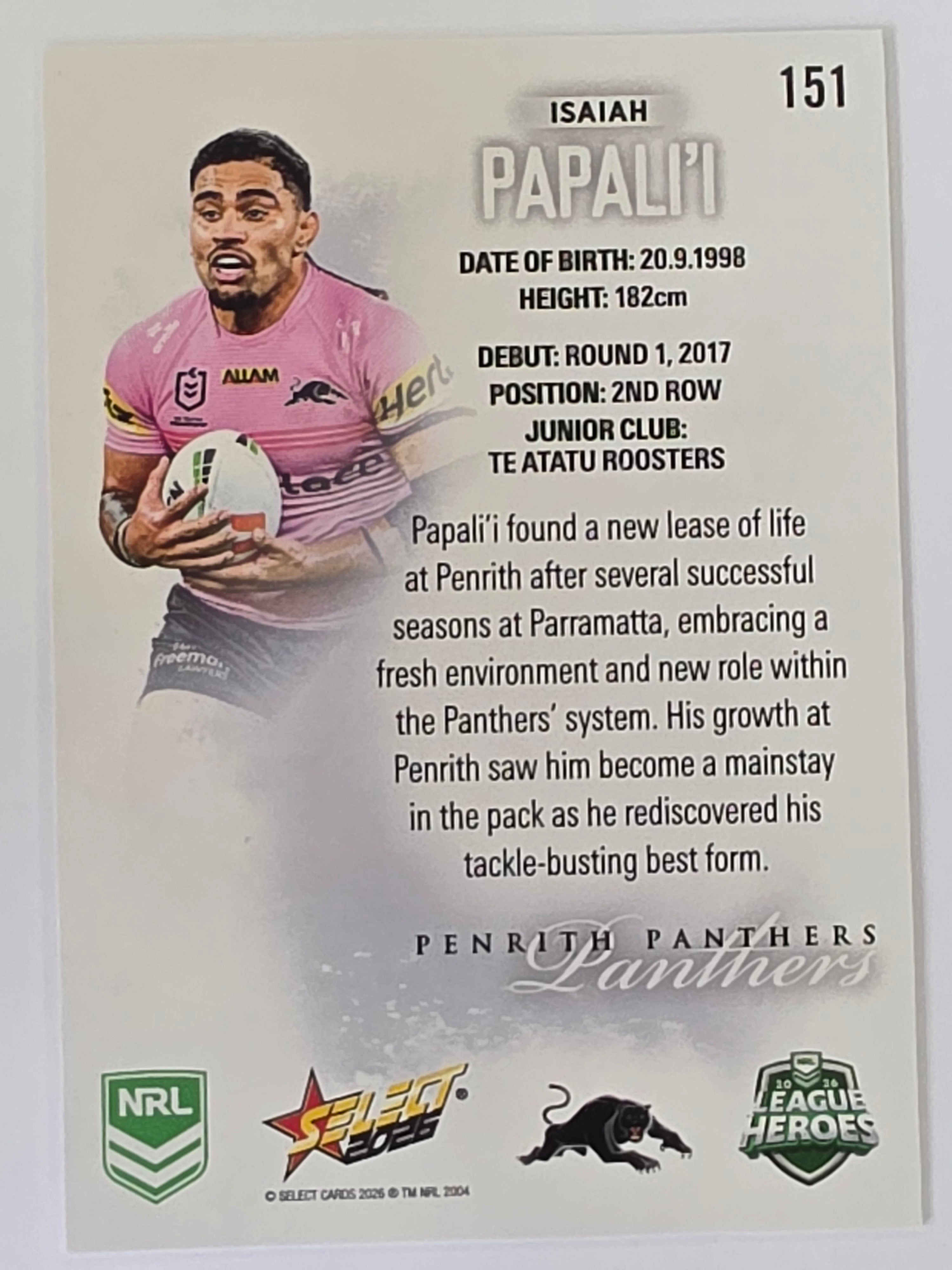 NRL 2026 League Heroes | Base | #151 | Isaiah Papali’i | Penrith Panthers