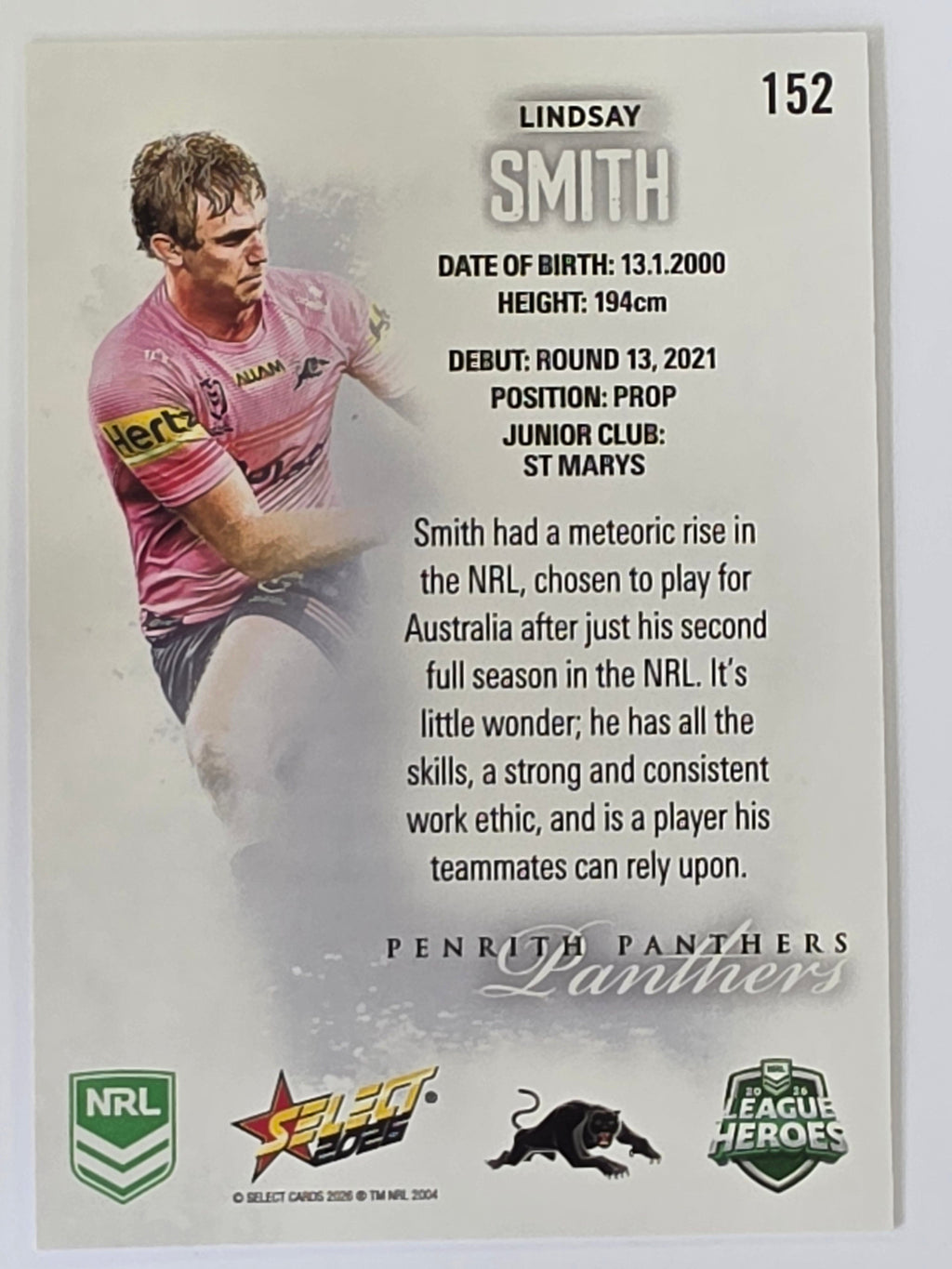 NRL 2026 League Heroes | Base | #152 | Lindsay Smith | Penrith Panthers