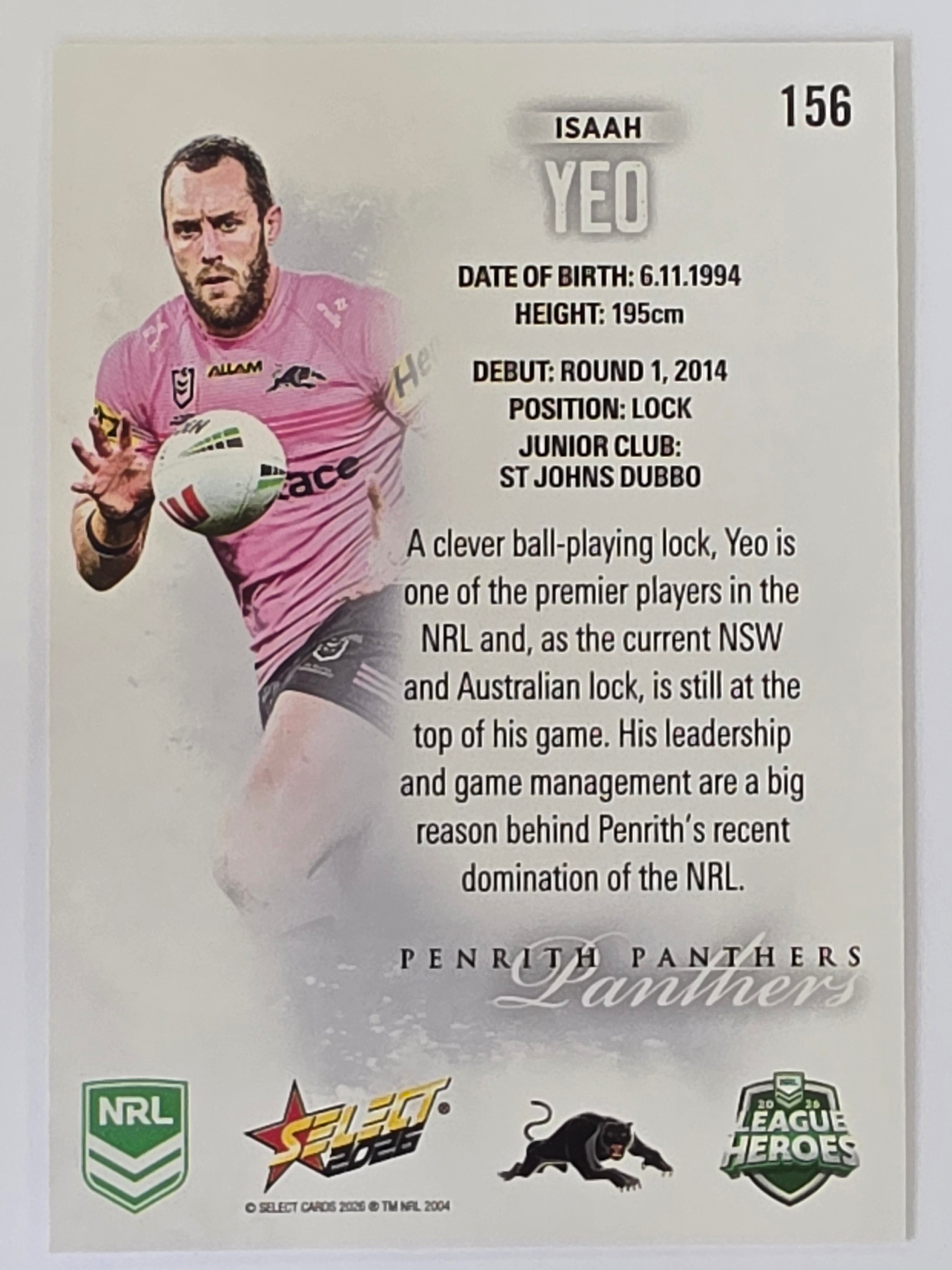 NRL 2026 League Heroes | Base | #156 | Isaah Yeo | Penrith Panthers