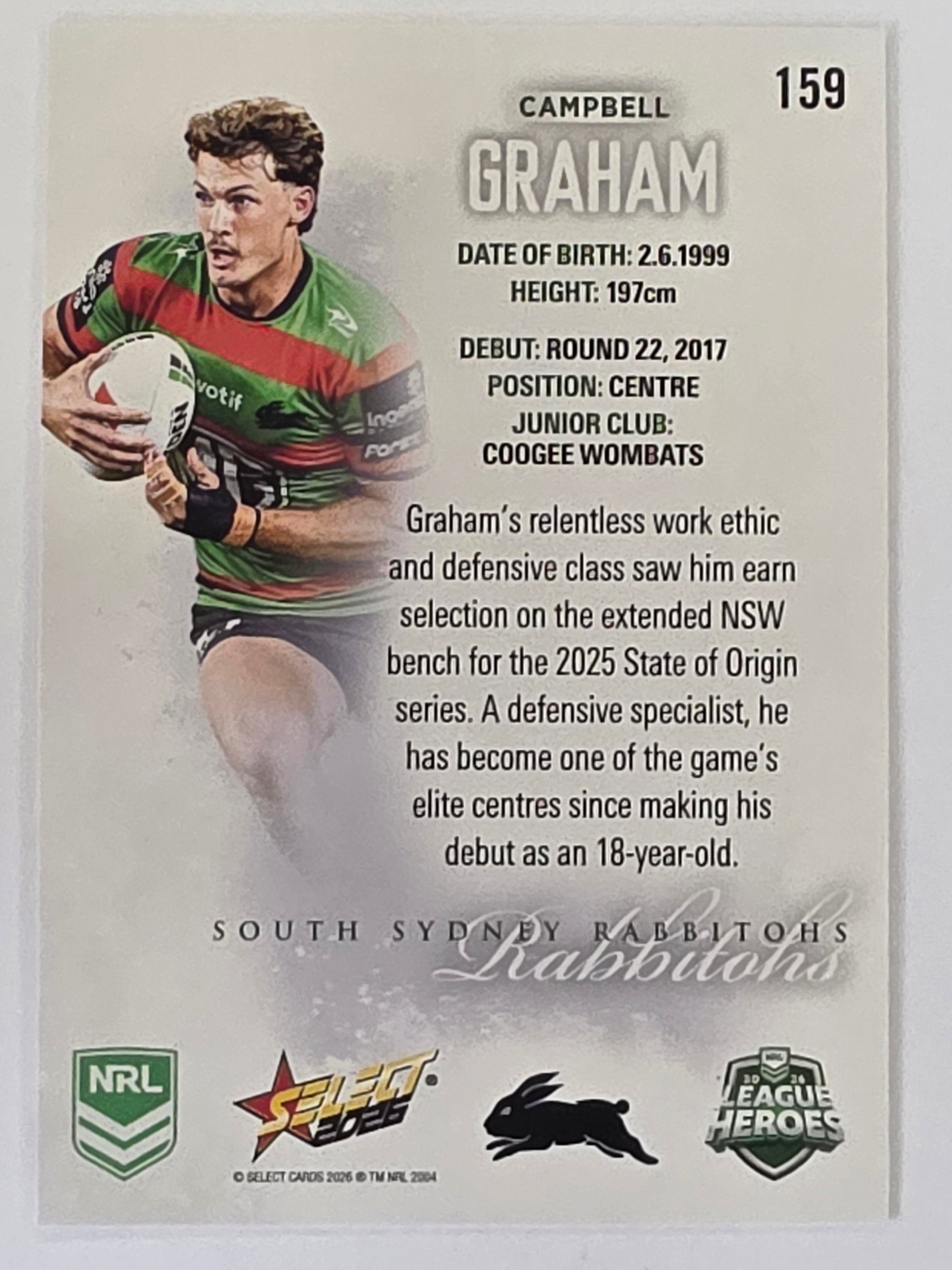 NRL 2026 League Heroes | Base | #159 | Campbell Graham | South Sydney Rabbitohs
