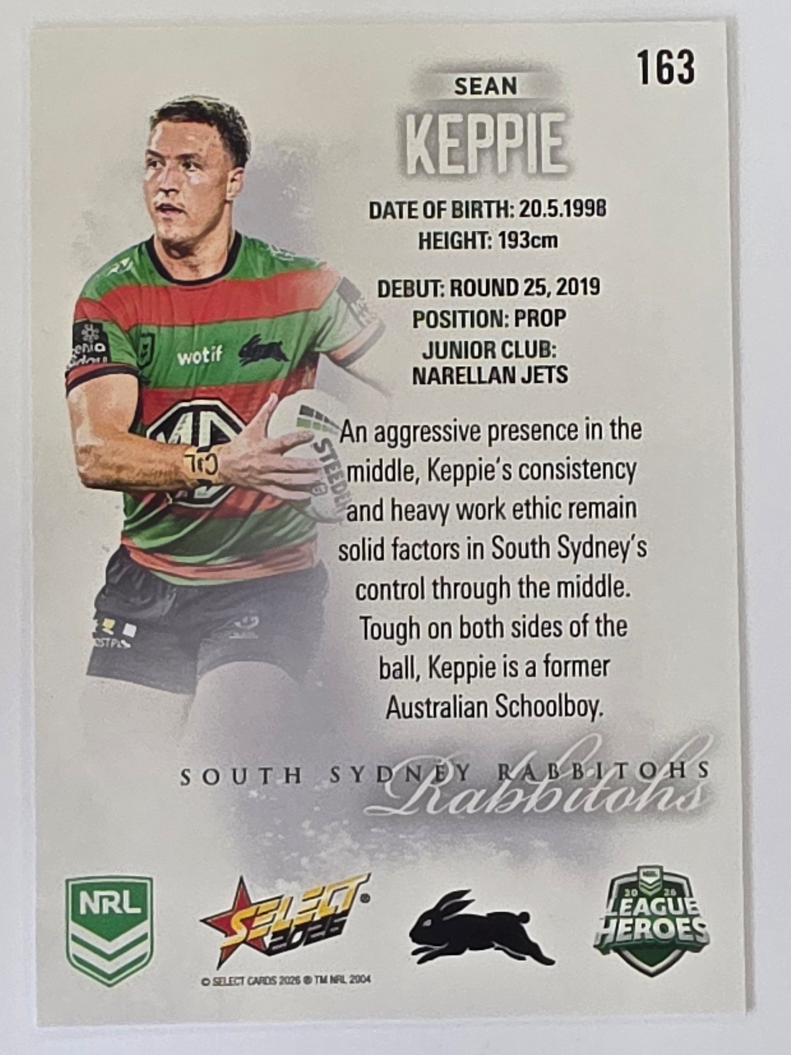 NRL 2026 League Heroes | Base | #163 | Sean Keppie | South Sydney Rabbitohs