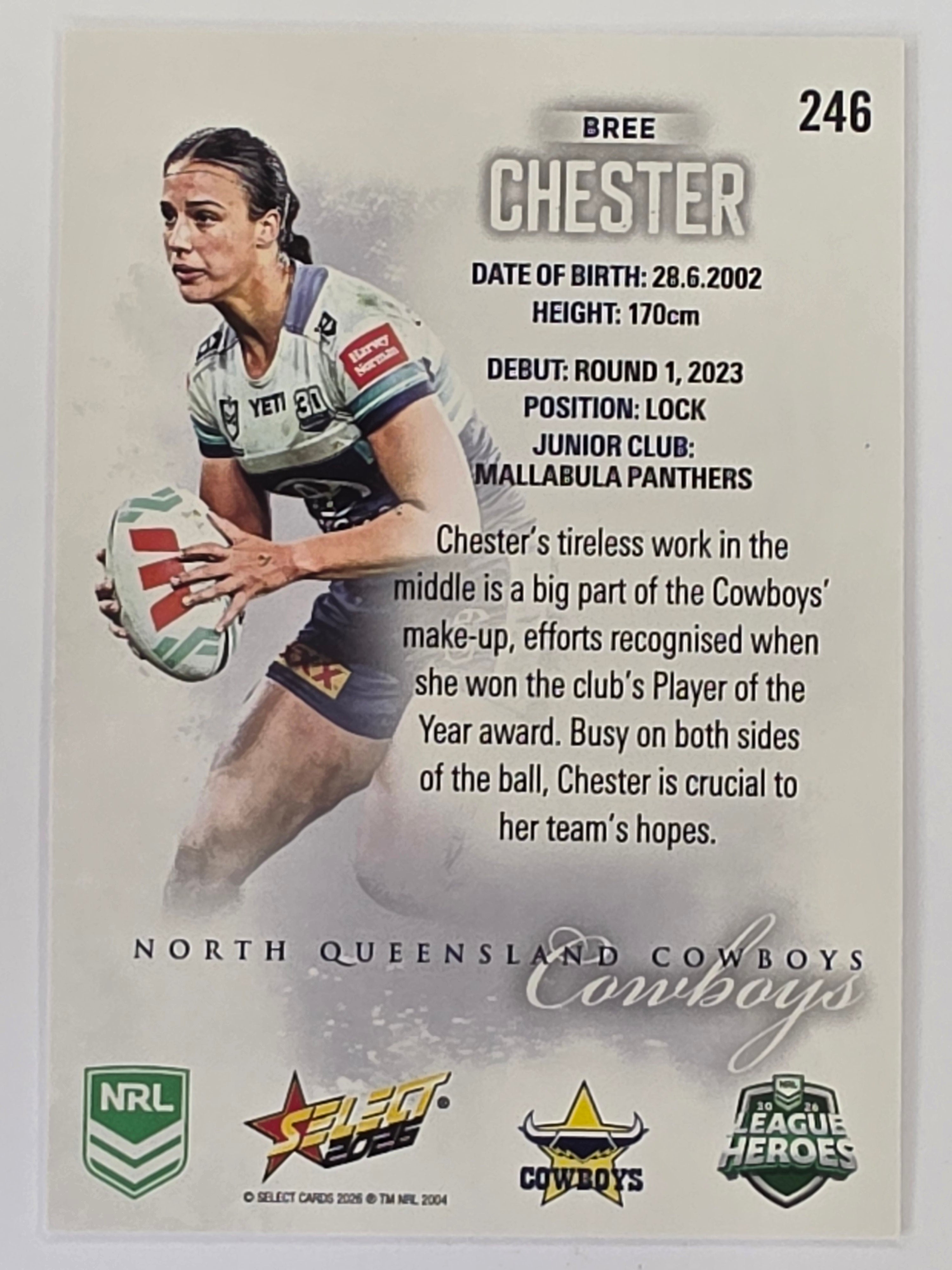 NRL 2026 League Heroes | Base | #246 | Bree Chester | NRLW North Queensland Cowboys