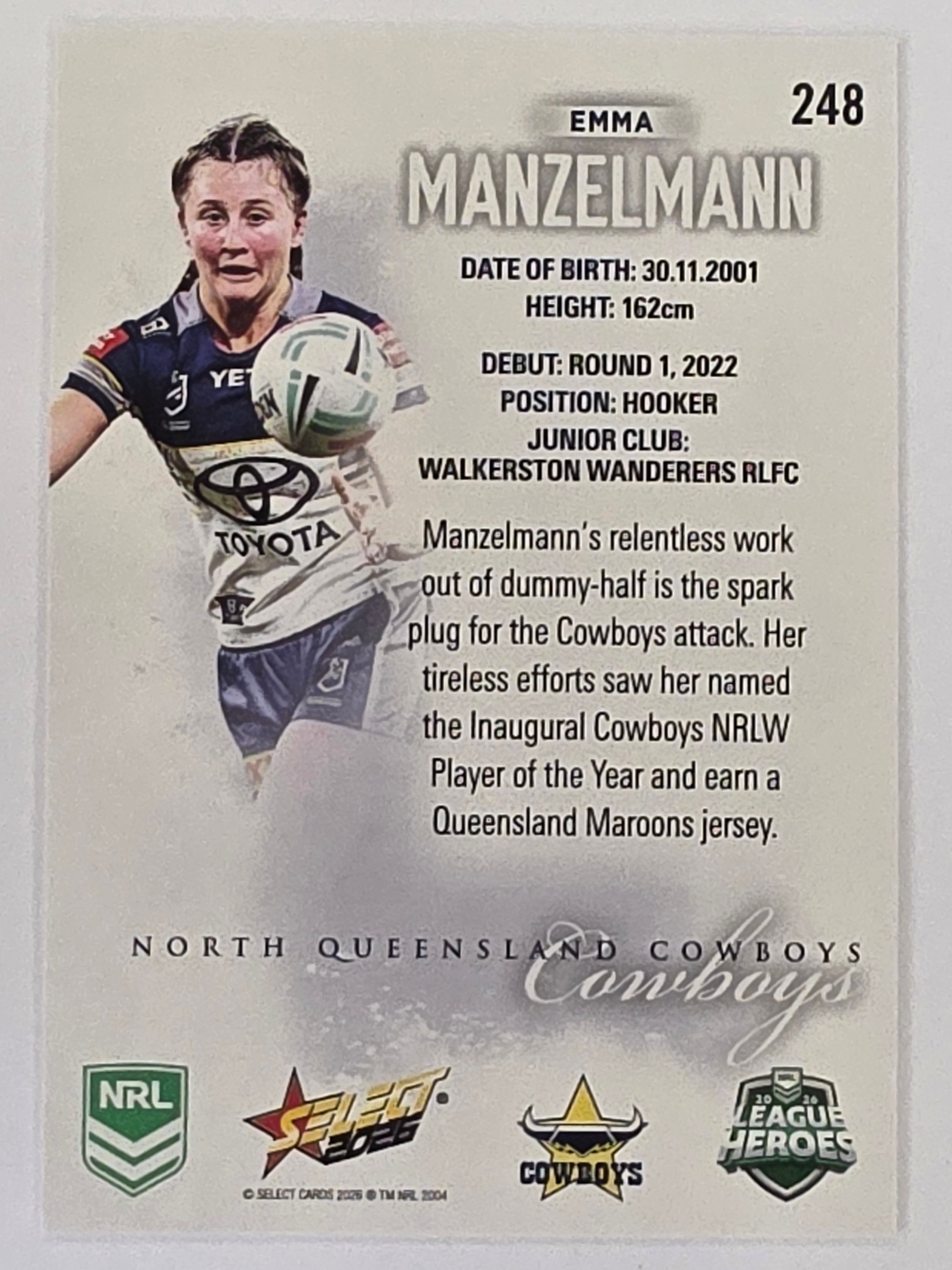 NRL 2026 League Heroes | Base | #248 | Emma Manzelmann | NRLW North Queensland Cowboys