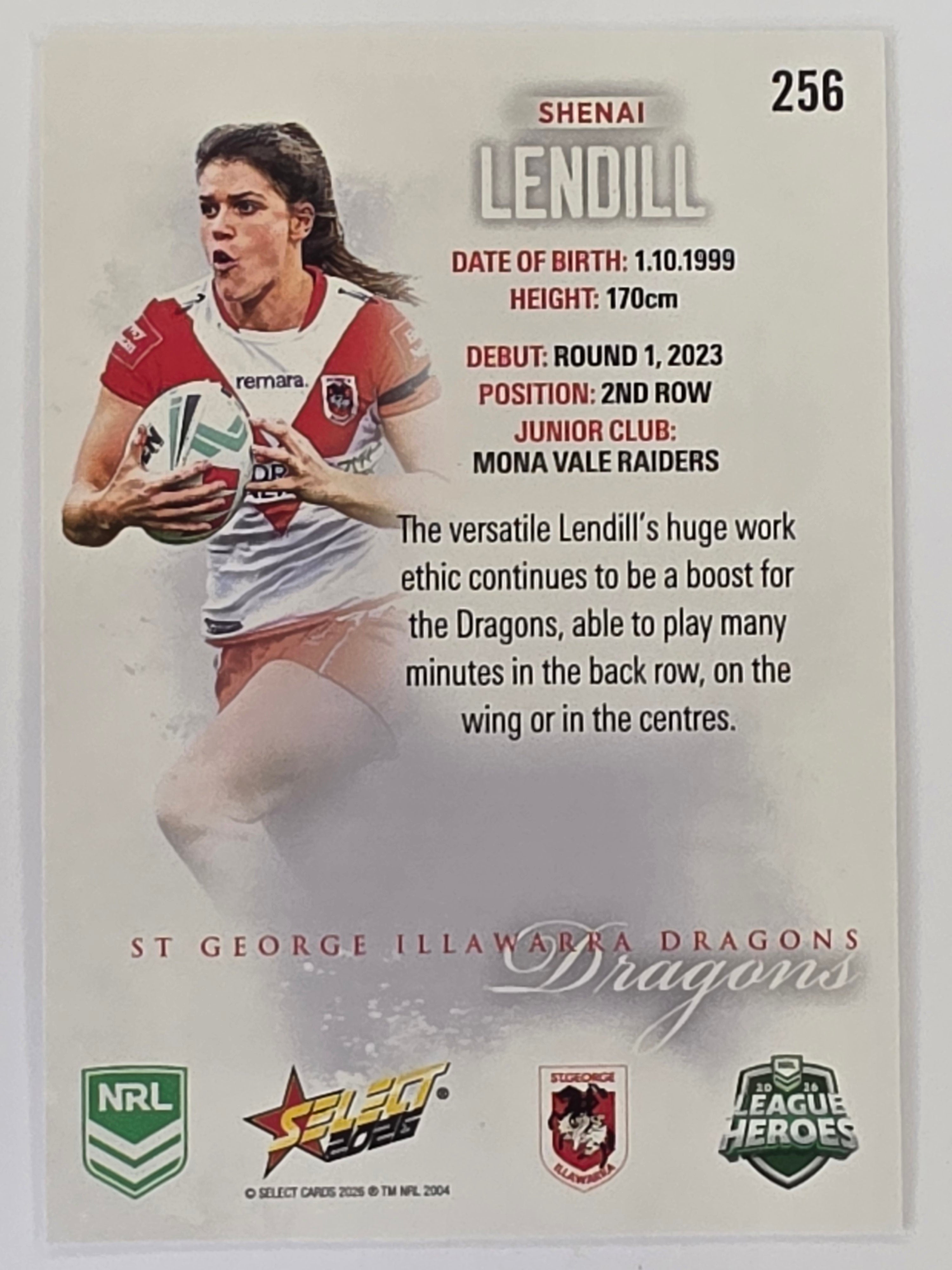 NRL 2026 League Heroes | Base | #256 | Shenai Lendill | NRLW St George Dragons