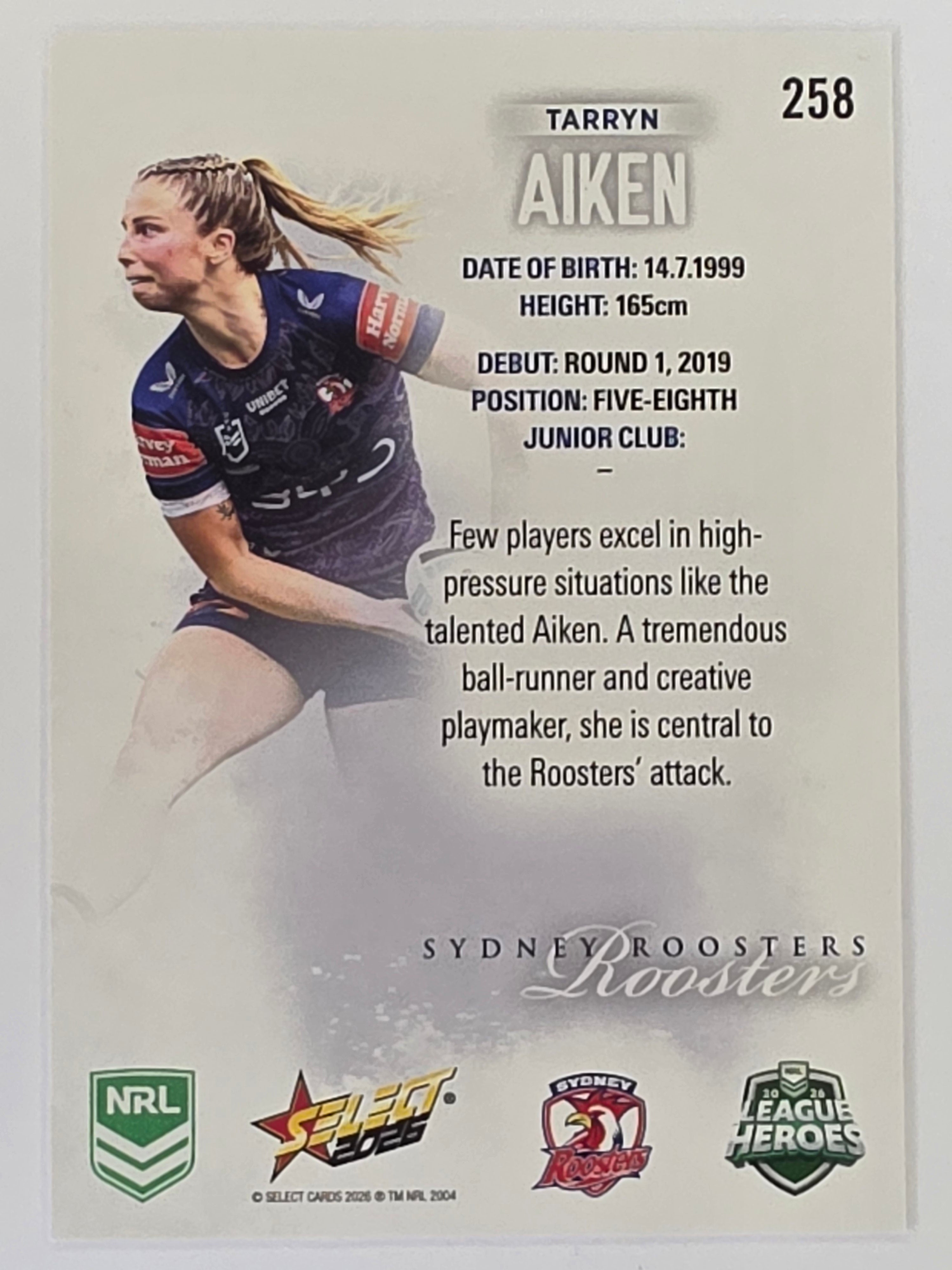 NRL 2026 League Heroes | Base | #258 | Tarryn Aiken | NRLW Sydney Roosters