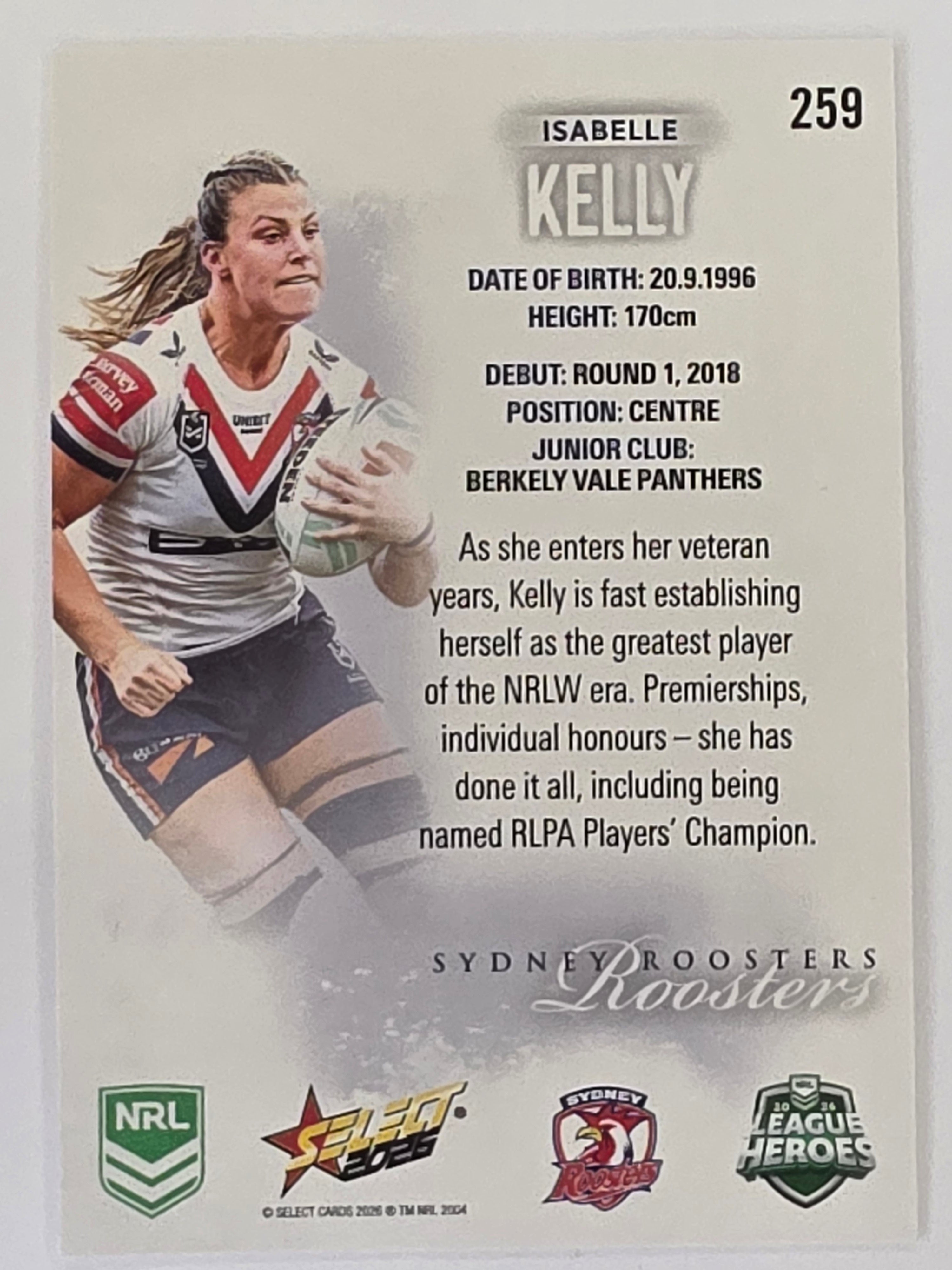 NRL 2026 League Heroes | Base | #259 | Isabelle Kelly | NRLW Sydney Roosters