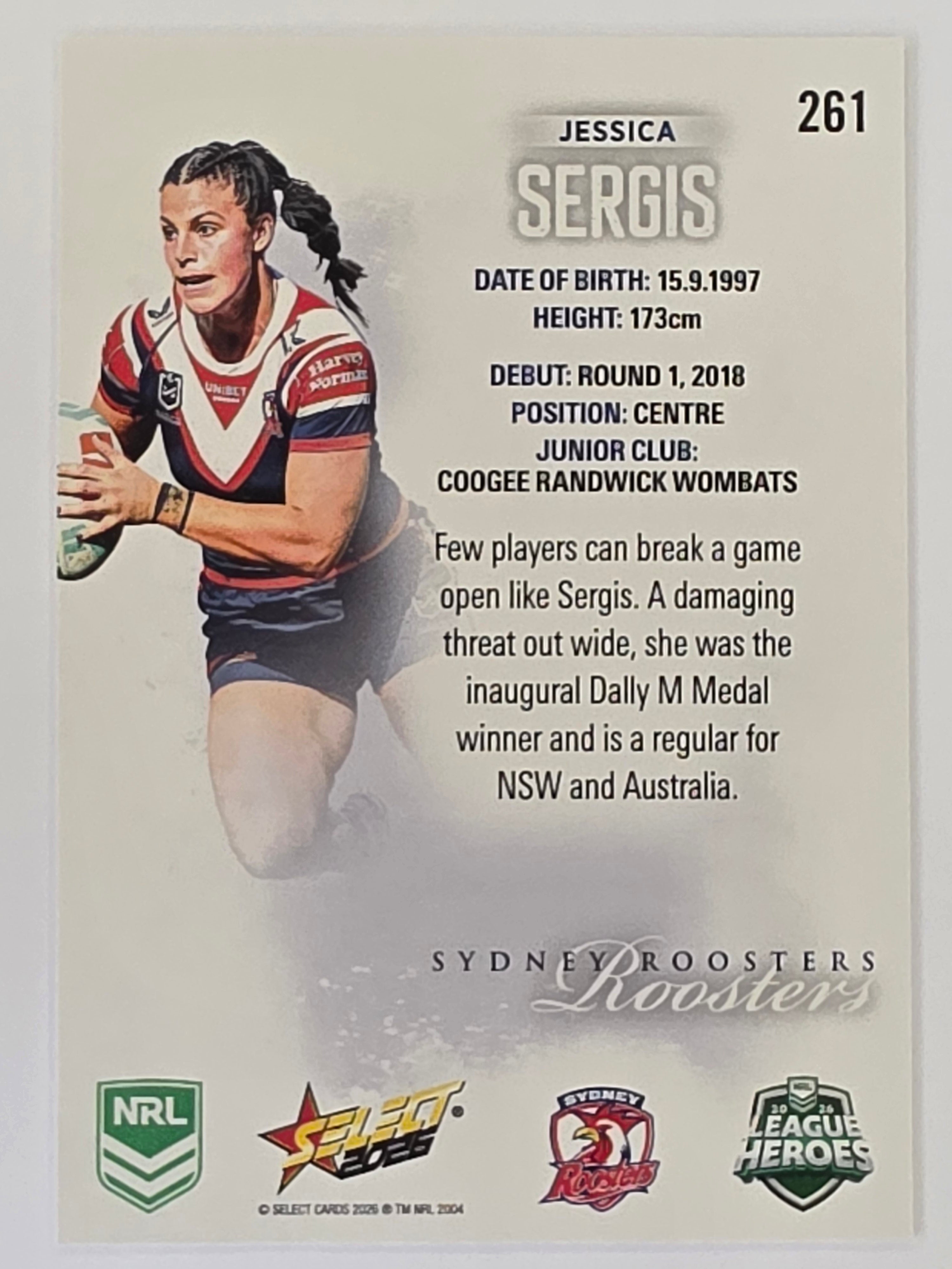 NRL 2026 League Heroes | Base | #261 | Jessica Sergis | NRLW Sydney Roosters
