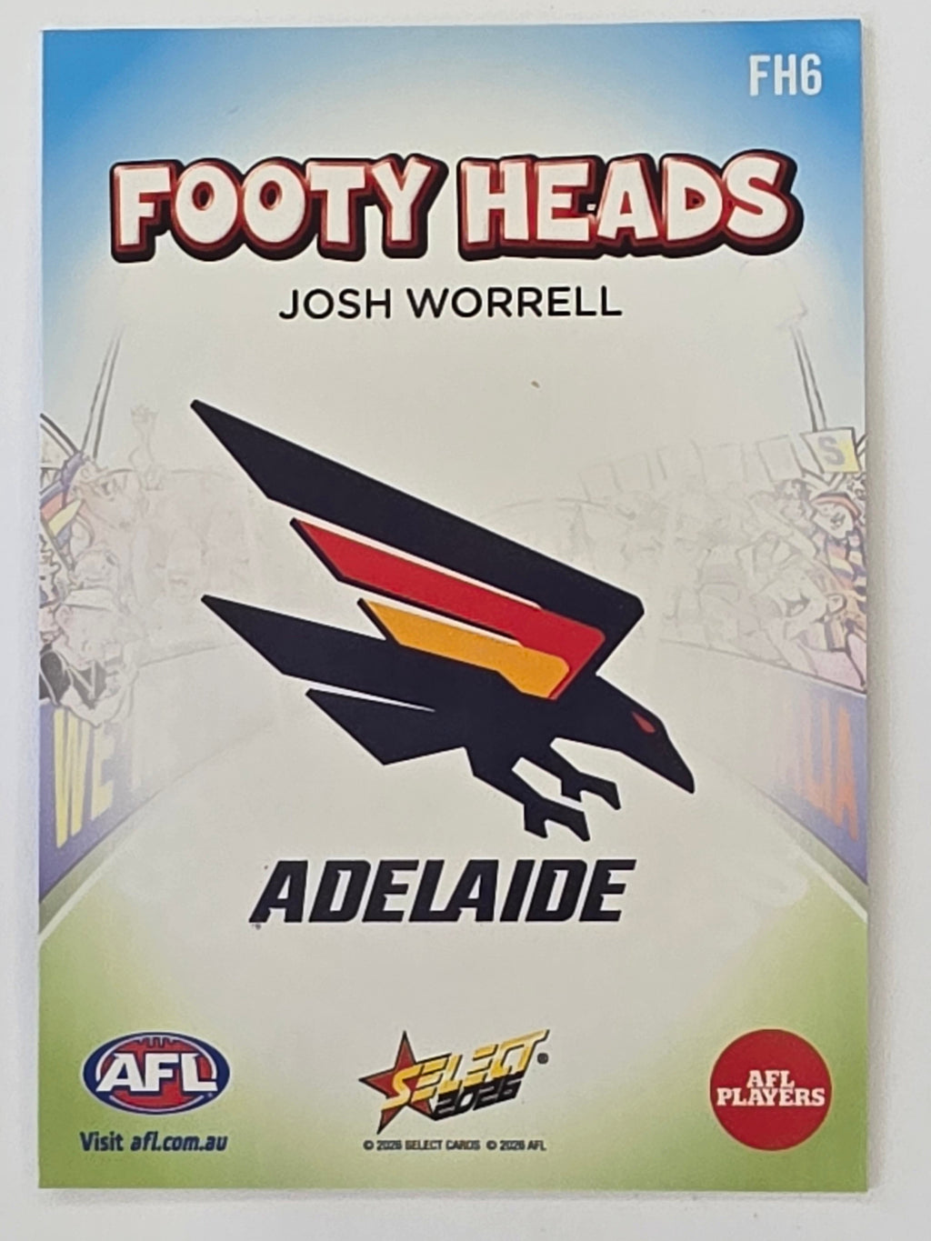 2026 AFL Footy Stars Footy Heads FH6 Josh Worrell - Adelaide Crows